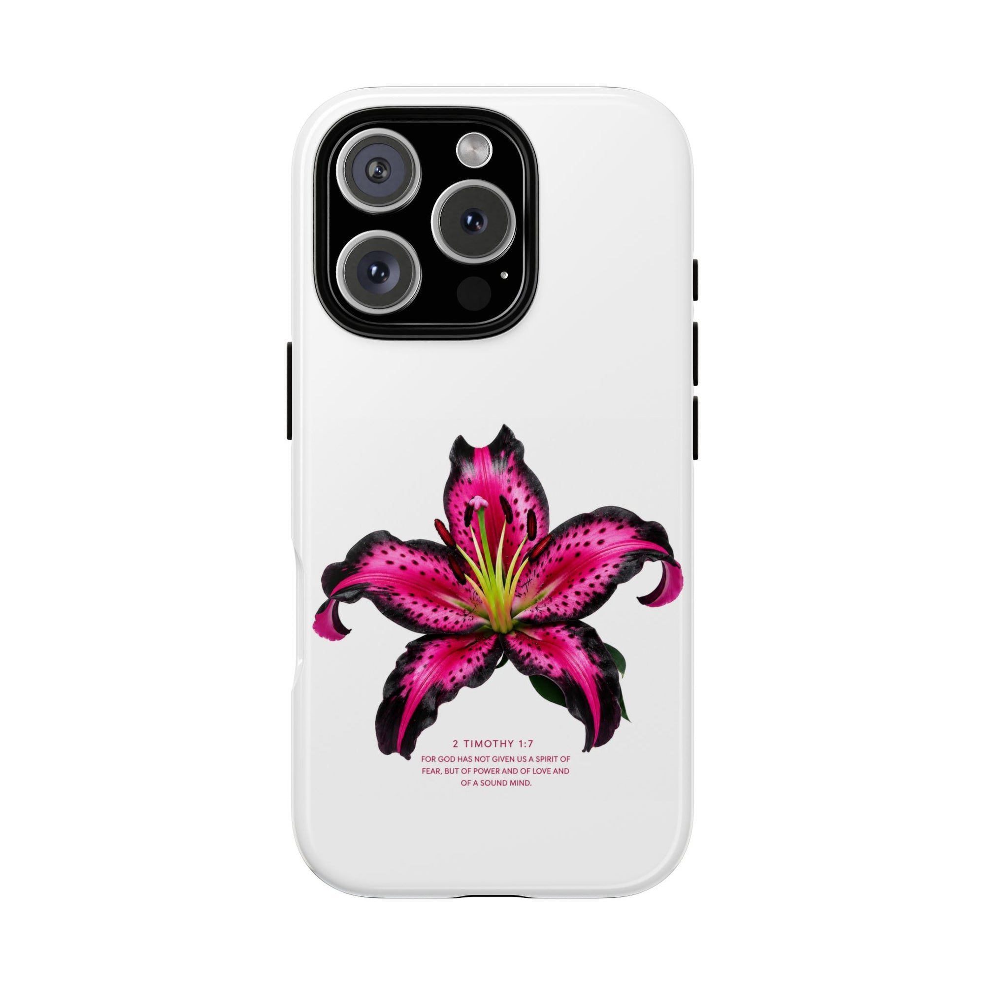 Pink Lily Christian iPhone Case ✝️ Coquette Faith Aesthetic Bible Verse Phone Case