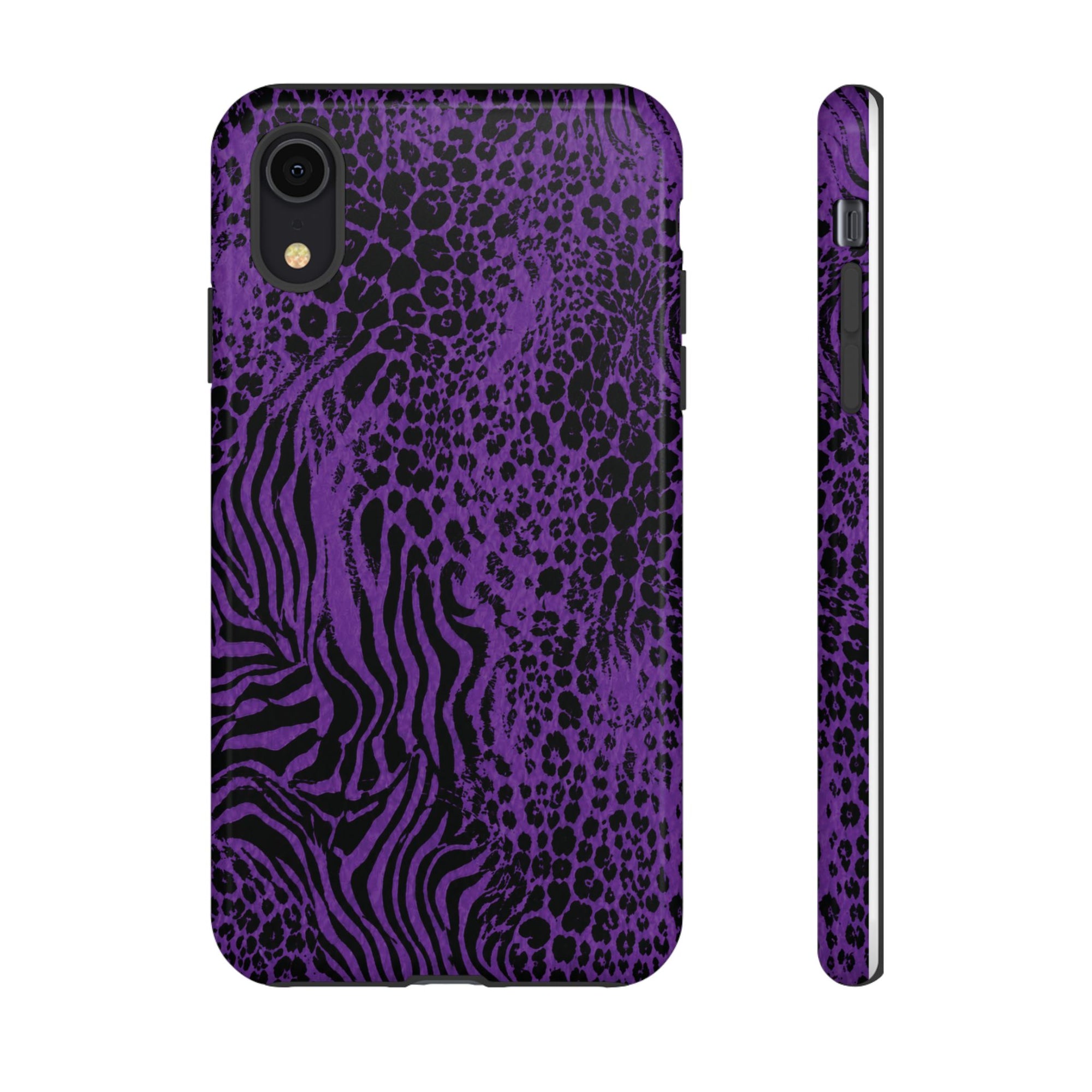 Dark Purple Mob Wife Phone Case | Y2K Animal Print iPhone Cover