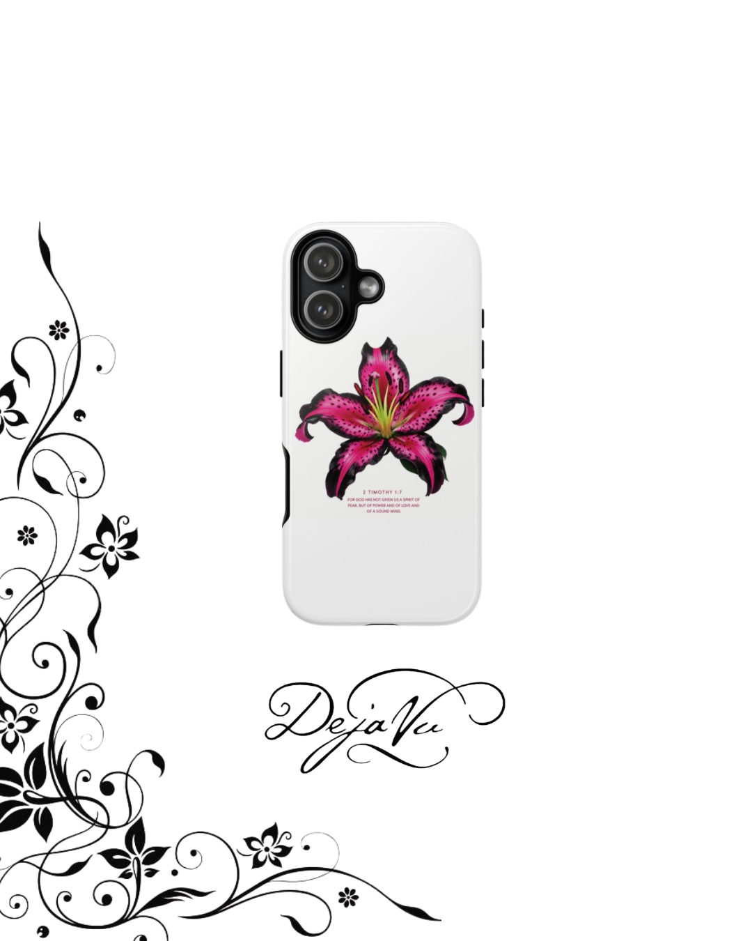 Pink Lily Christian iPhone Case ✝️ Coquette Faith Aesthetic Bible Verse Phone Case
