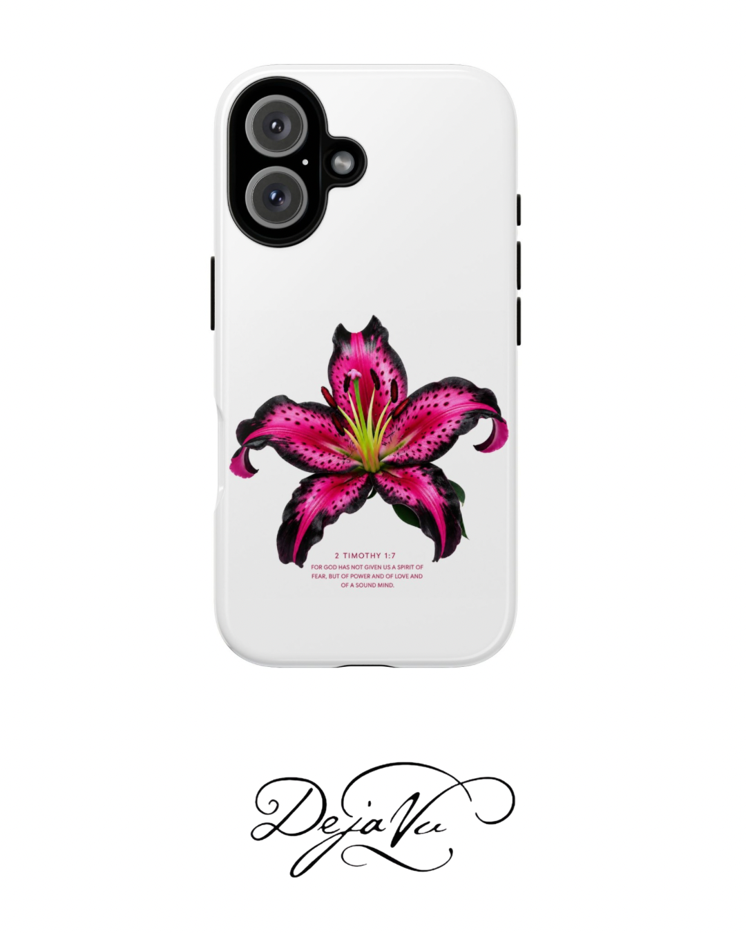 Pink Lily Christian iPhone Case ✝️ Coquette Faith Aesthetic Bible Verse Phone Case