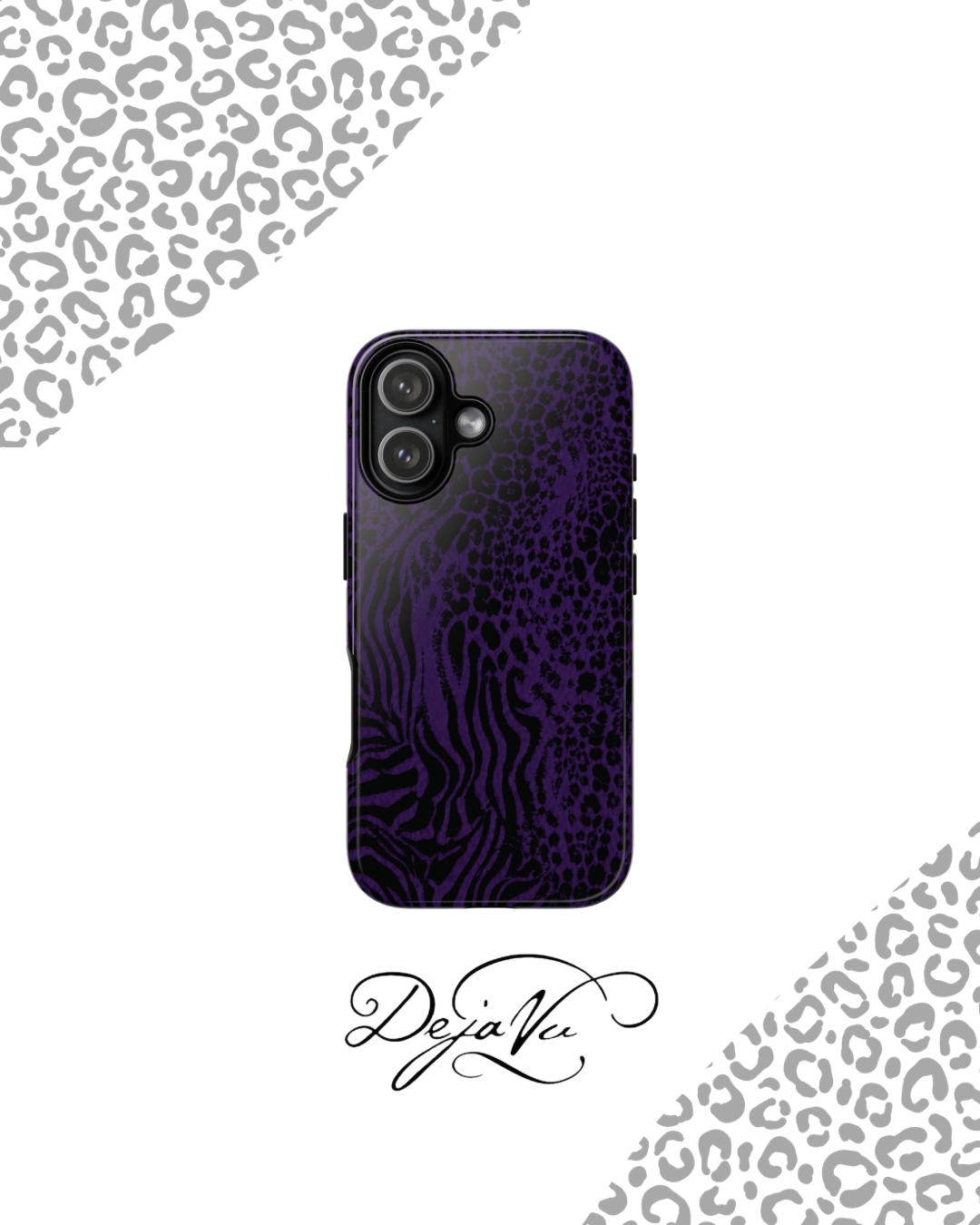 Dark Purple Mob Wife Phone Case | Y2K Animal Print iPhone Cover