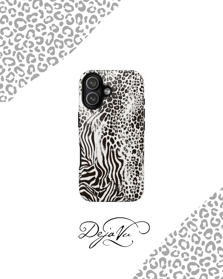 Y2K Mob Wife Zebra Leopard iPhone Case | Glossy IT Girl Aesthetic Phone Cover