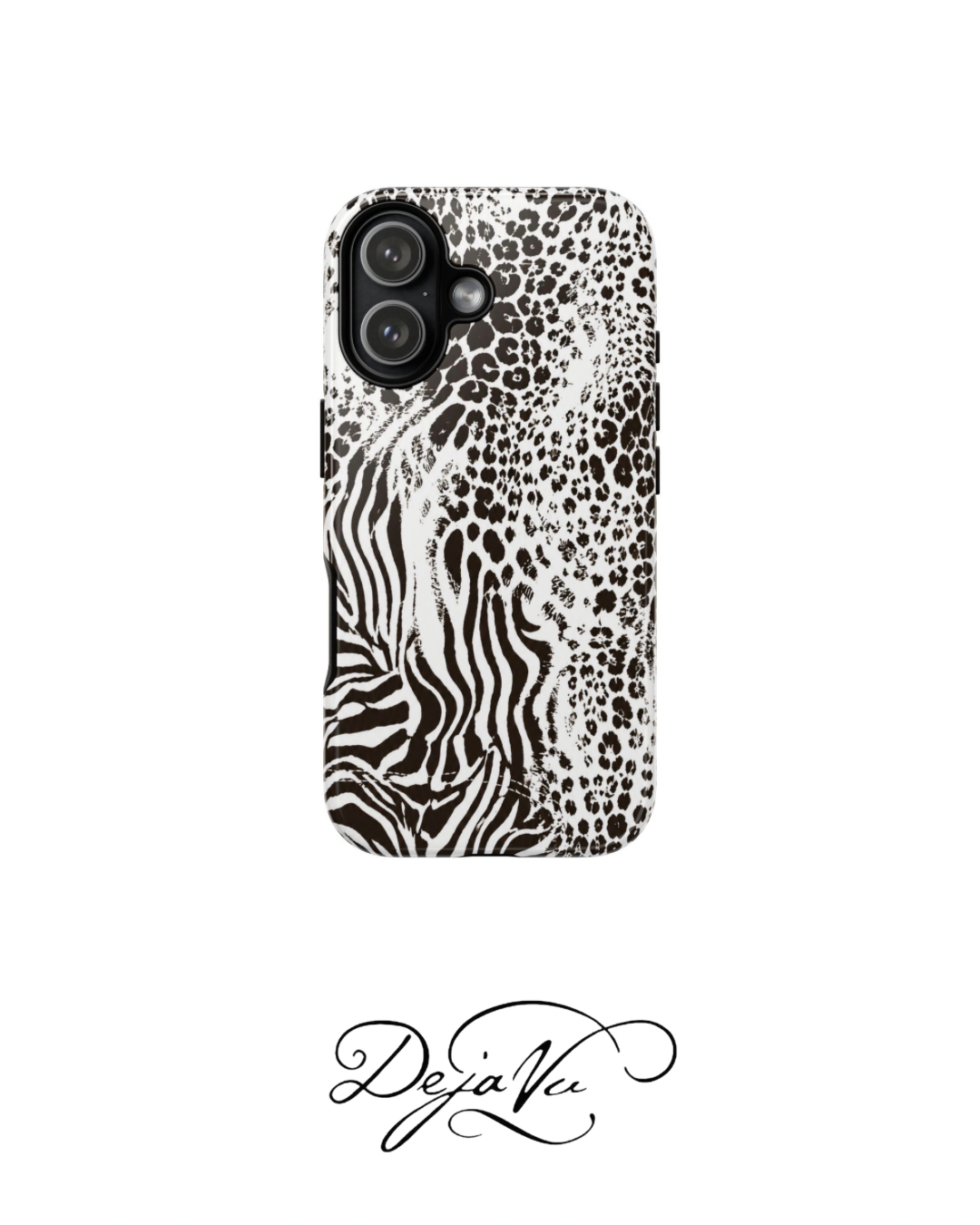 Y2K Mob Wife Zebra Leopard iPhone Case | Glossy IT Girl Aesthetic Phone Cover