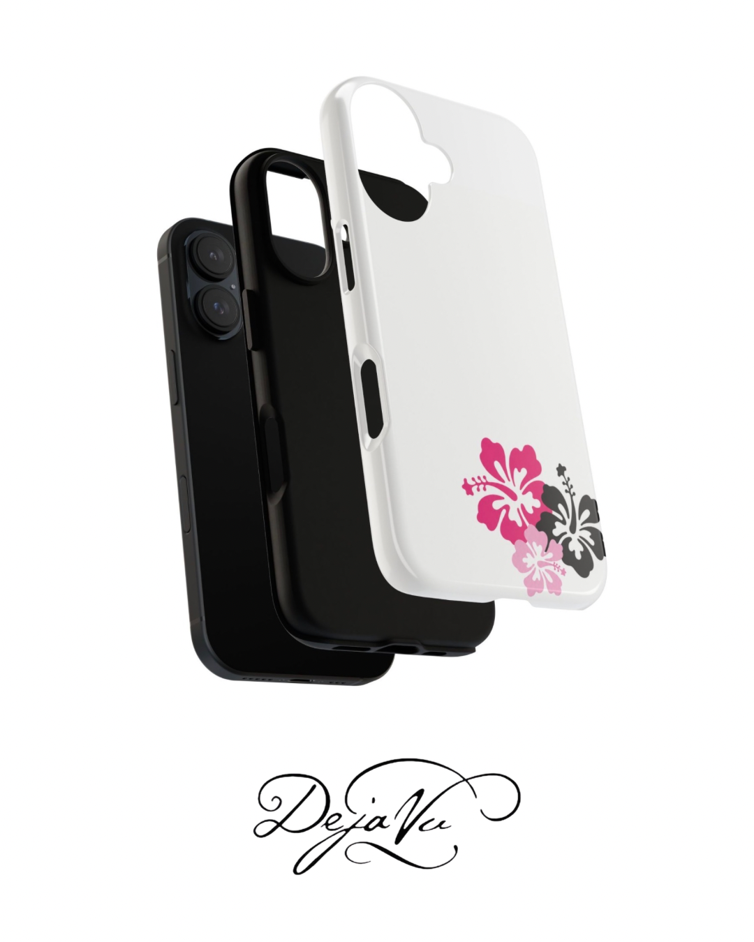 Y2K Hibiscus Floral White Phone Case | Cute Coquette Tropical iPhone Case | Glossy Protective Girly Cover| dejavuu