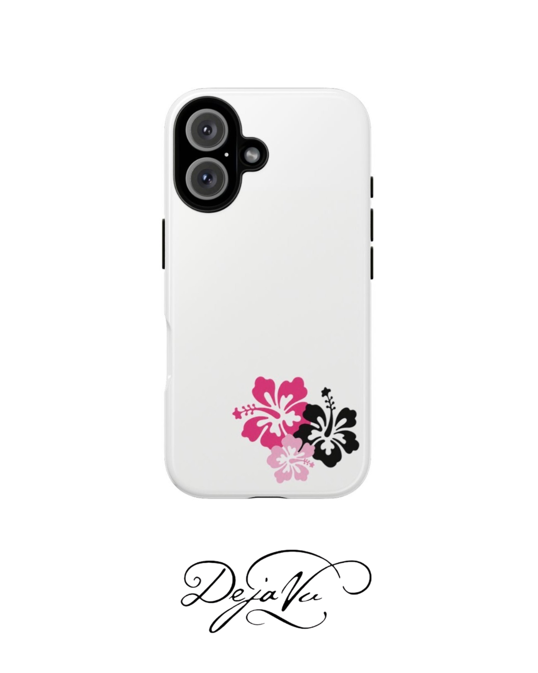 Y2K Hibiscus Floral White Phone Case | Cute Coquette Tropical iPhone Case | Glossy Protective Girly Cover| dejavuu