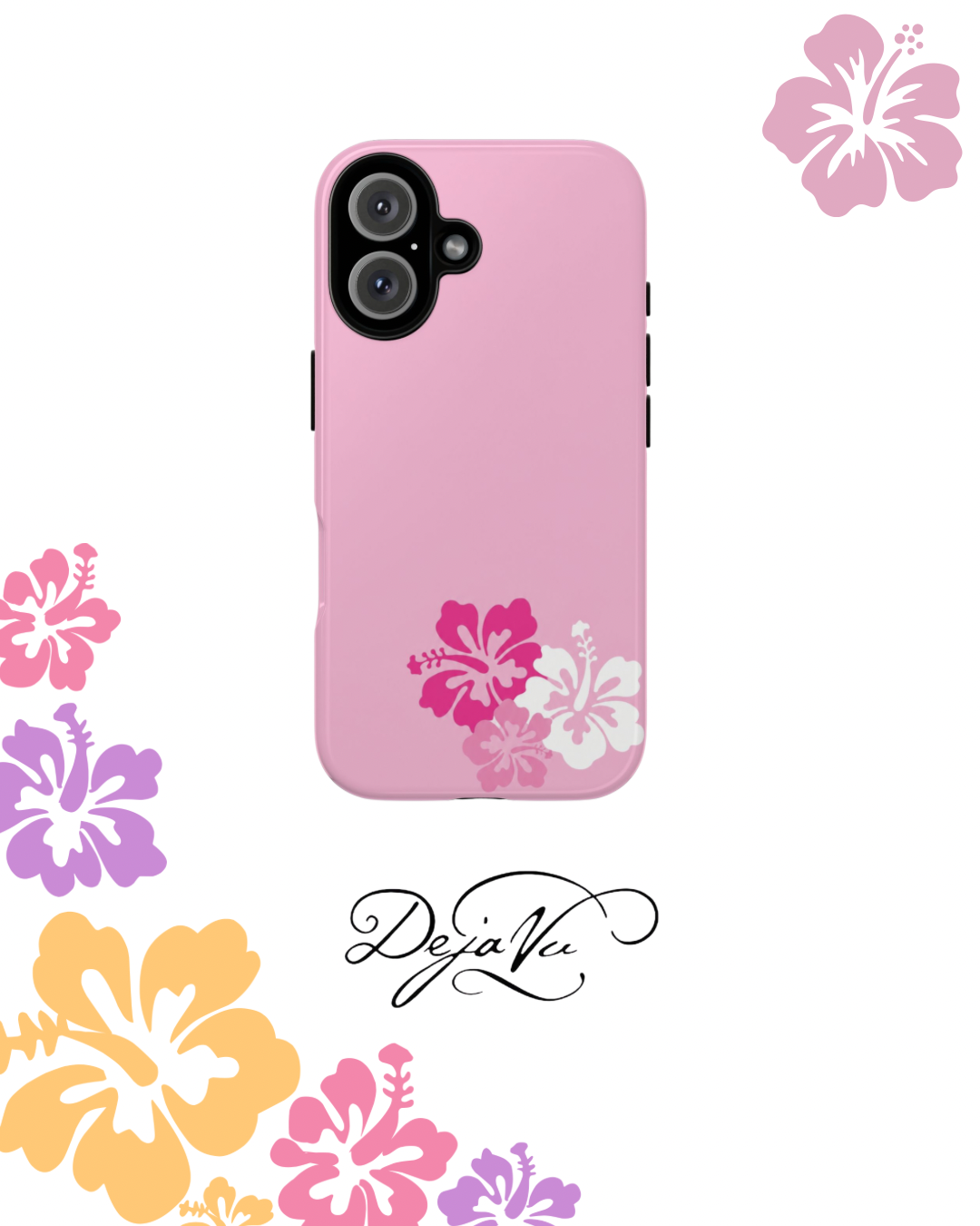 Y2K Hibiscus Floral Phone Case | Cute Coquette Tropical iPhone Case | Glossy Protective Girly Cover| dejavuu