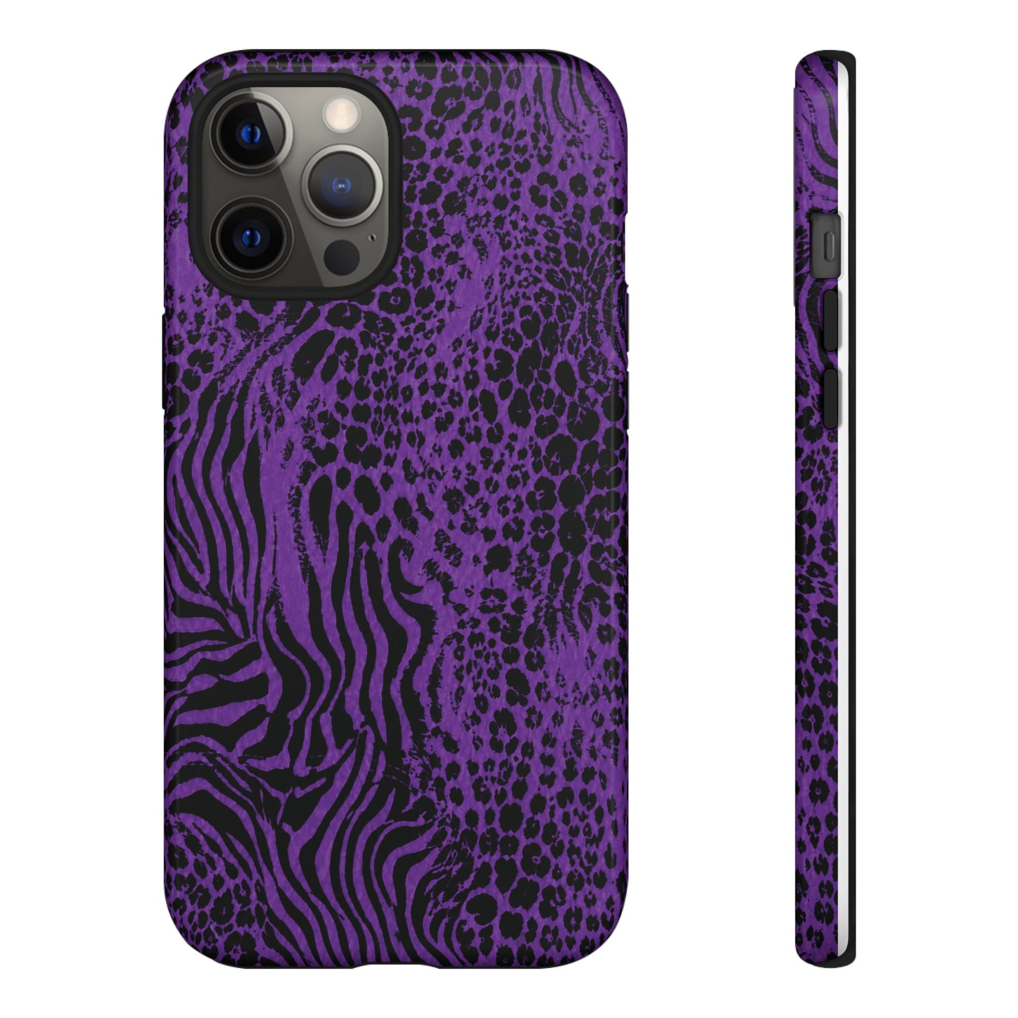 Dark Purple Mob Wife Phone Case | Y2K Animal Print iPhone Cover