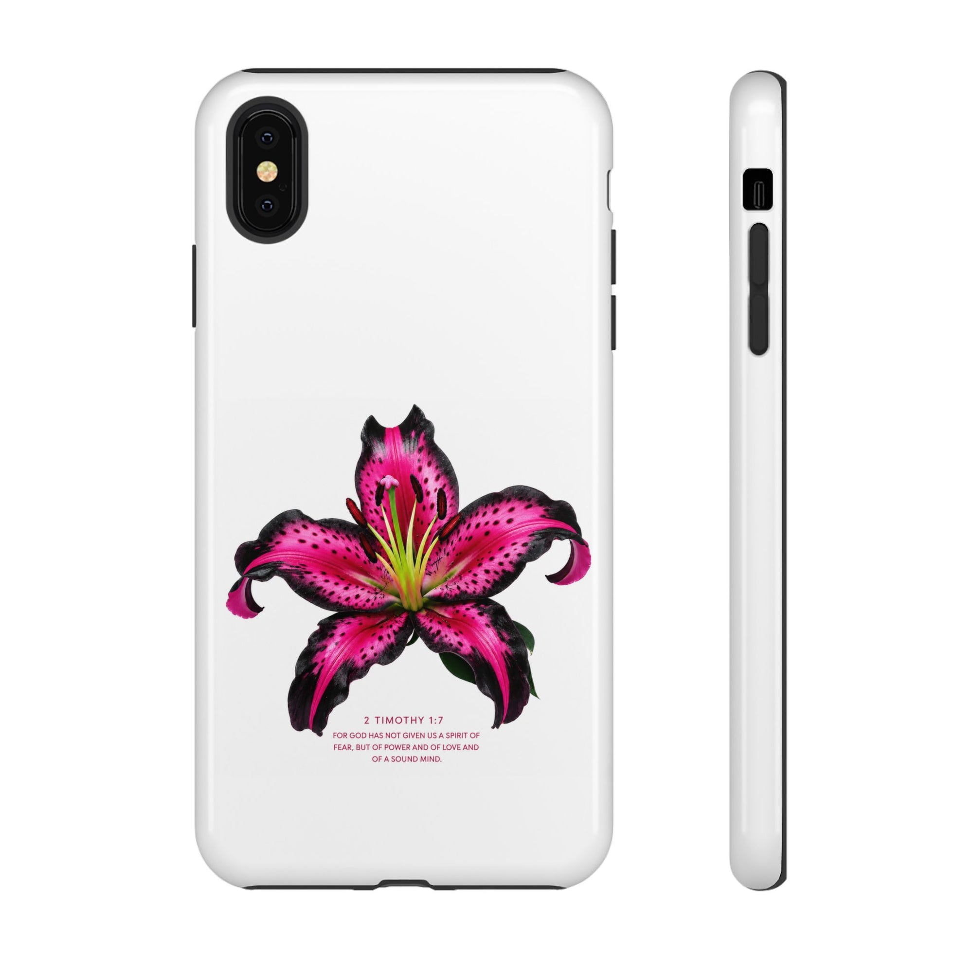 Pink Lily Christian iPhone Case ✝️ Coquette Faith Aesthetic Bible Verse Phone Case