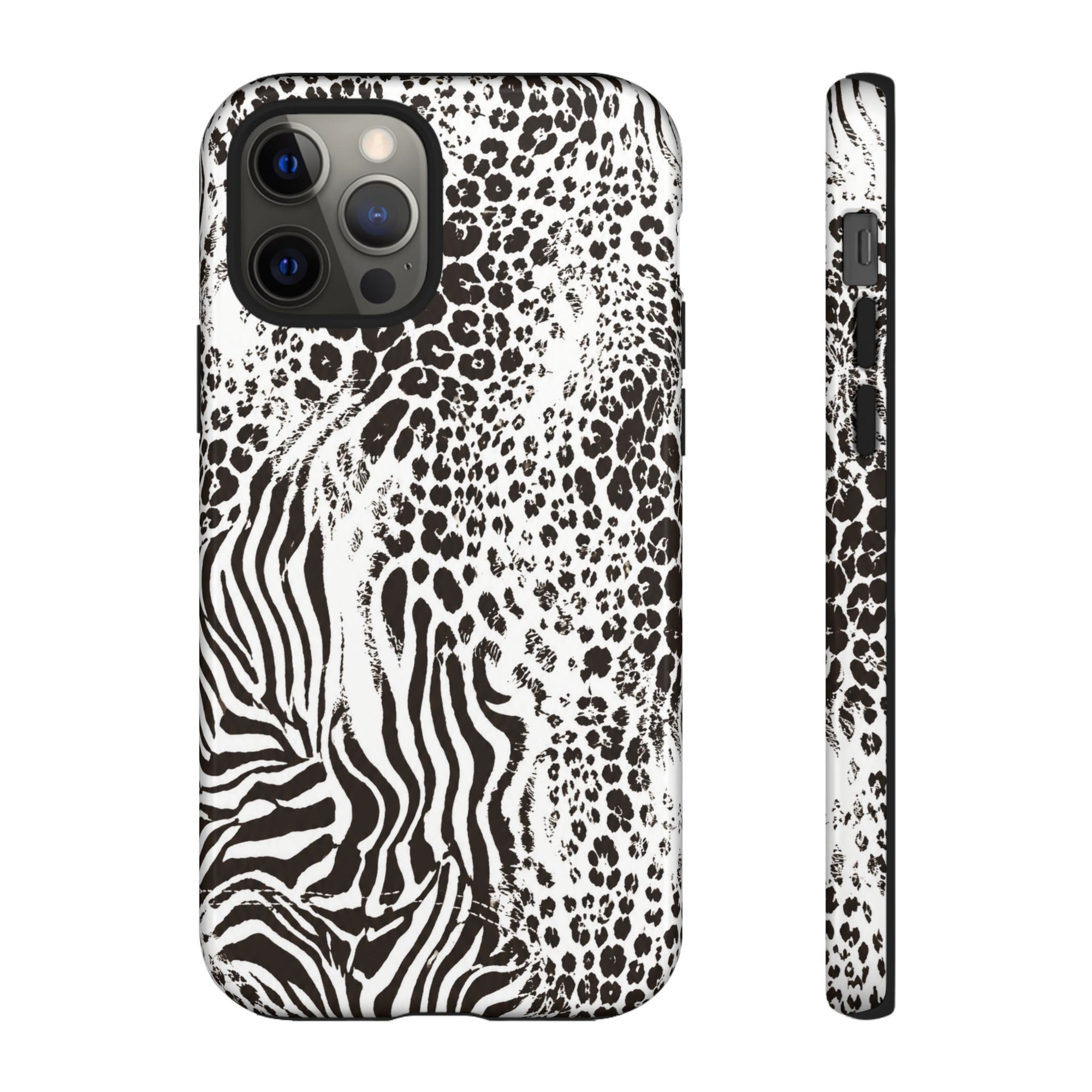 Y2K Mob Wife Zebra Leopard iPhone Case | Glossy IT Girl Aesthetic Phone Cover