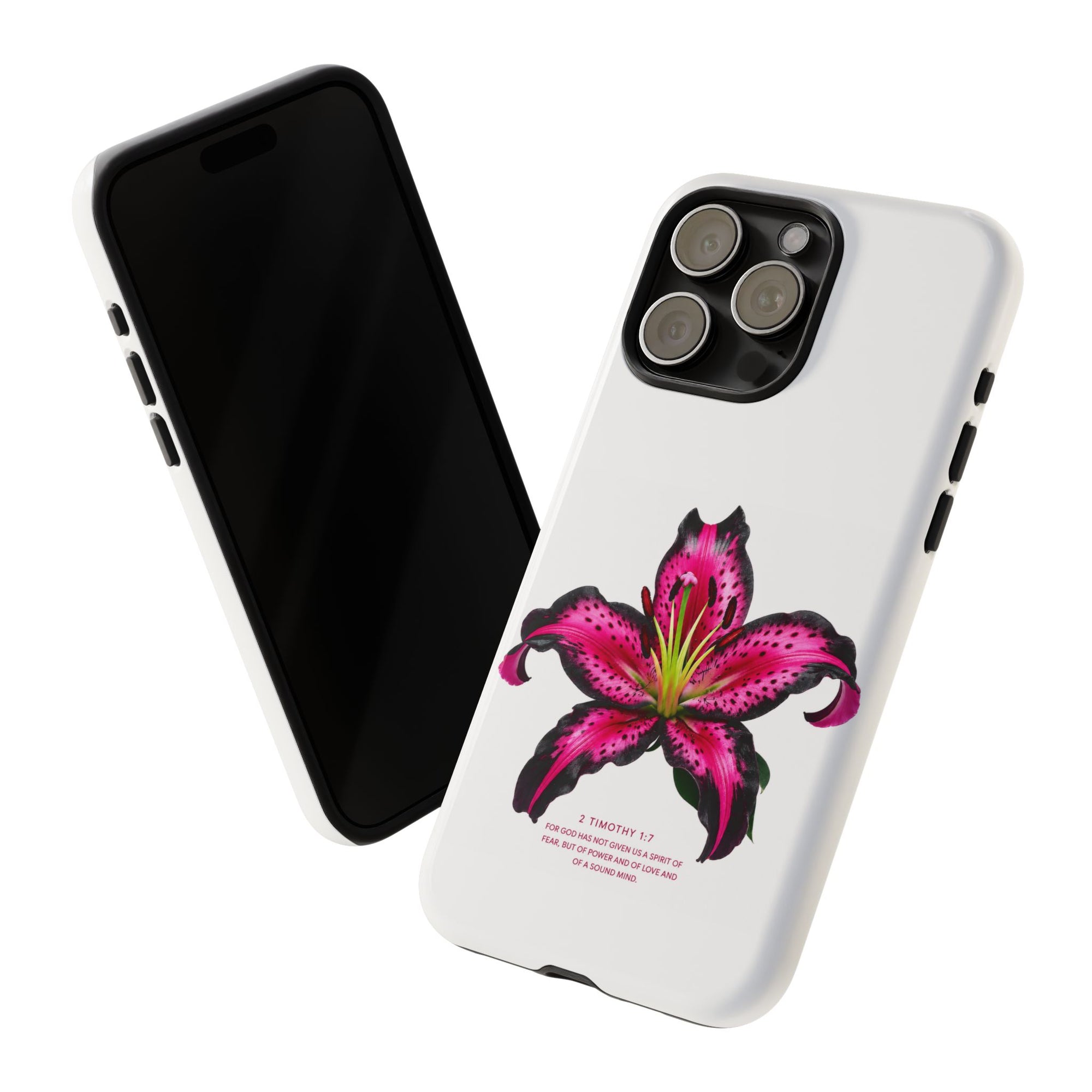 Pink Lily Christian iPhone Case ✝️ Coquette Faith Aesthetic Bible Verse Phone Case