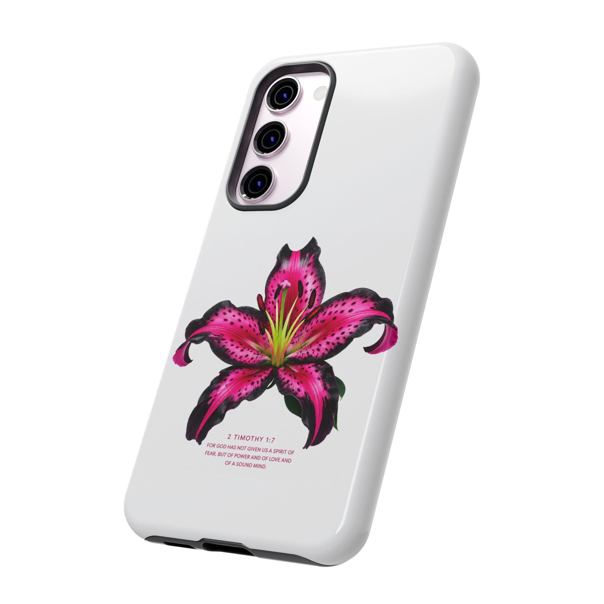 Pink Lily Christian iPhone Case ✝️ Coquette Faith Aesthetic Bible Verse Phone Case