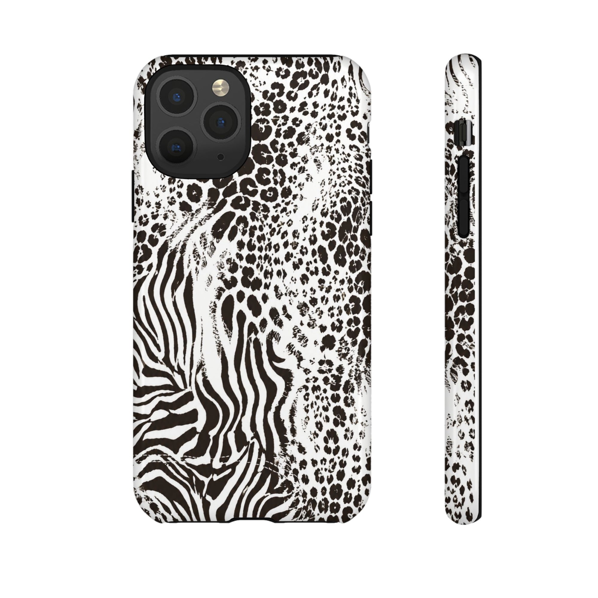 Y2K Mob Wife Zebra Leopard iPhone Case | Glossy IT Girl Aesthetic Phone Cover