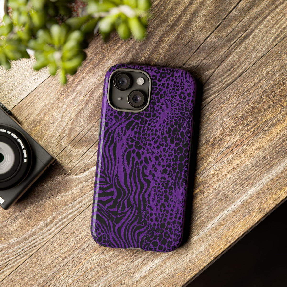 Dark Purple Mob Wife Phone Case | Y2K Animal Print iPhone Cover