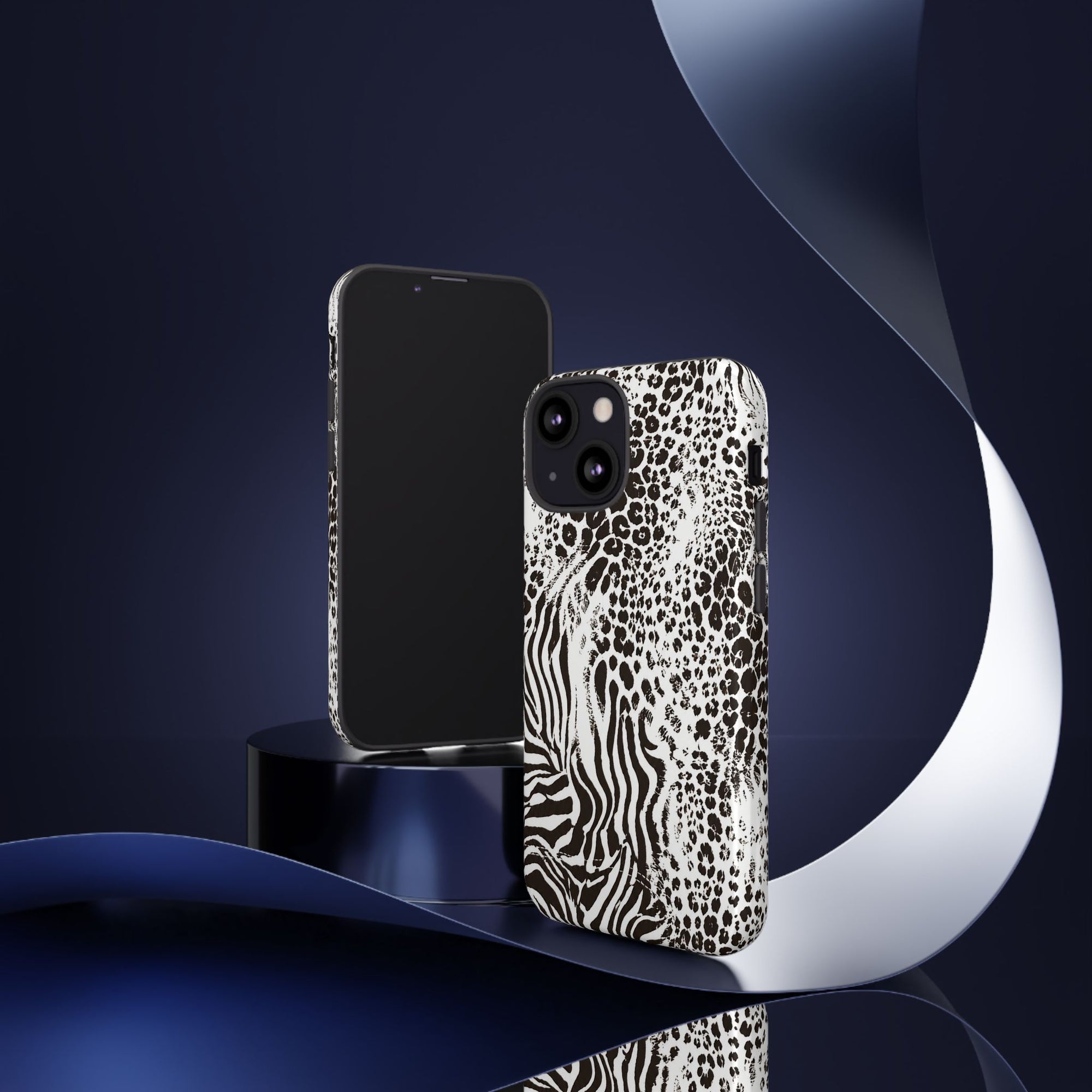 Y2K Mob Wife Zebra Leopard iPhone Case | Glossy IT Girl Aesthetic Phone Cover