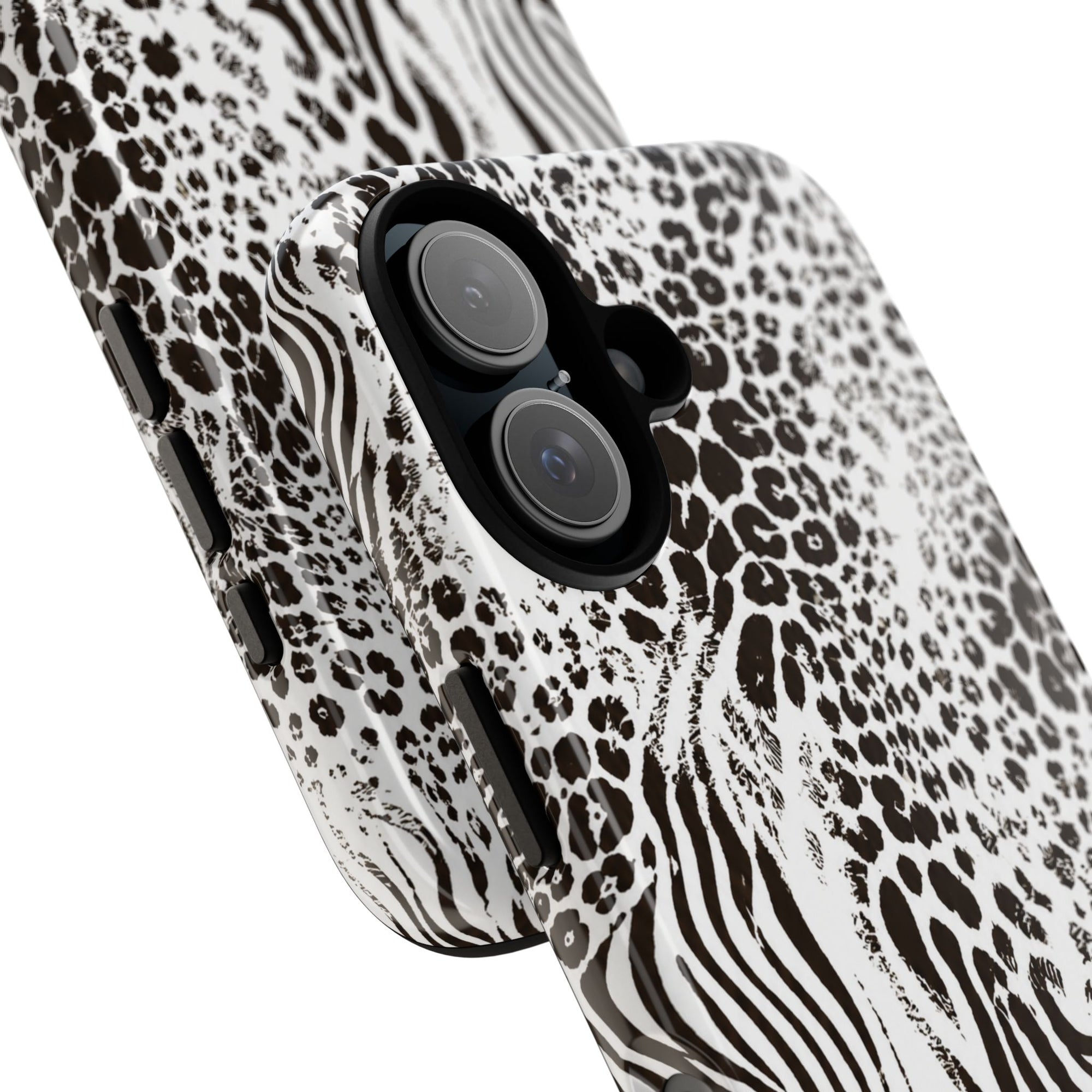 Y2K Mob Wife Zebra Leopard iPhone Case | Glossy IT Girl Aesthetic Phone Cover