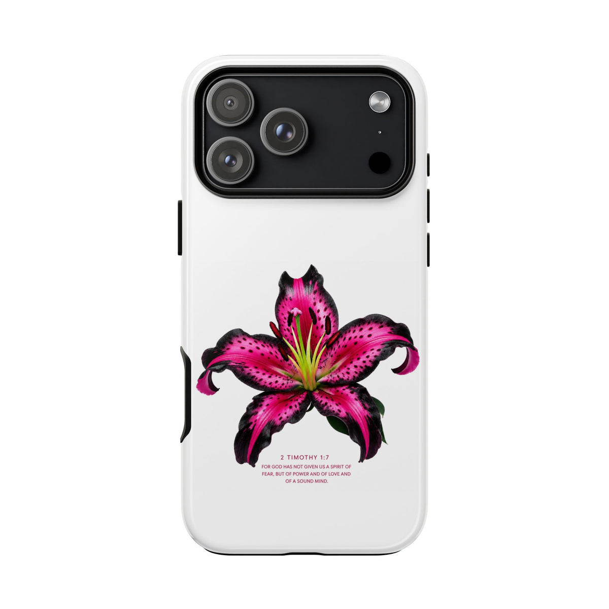 Pink Lily Christian iPhone Case ✝️ Coquette Faith Aesthetic Bible Verse Phone Case