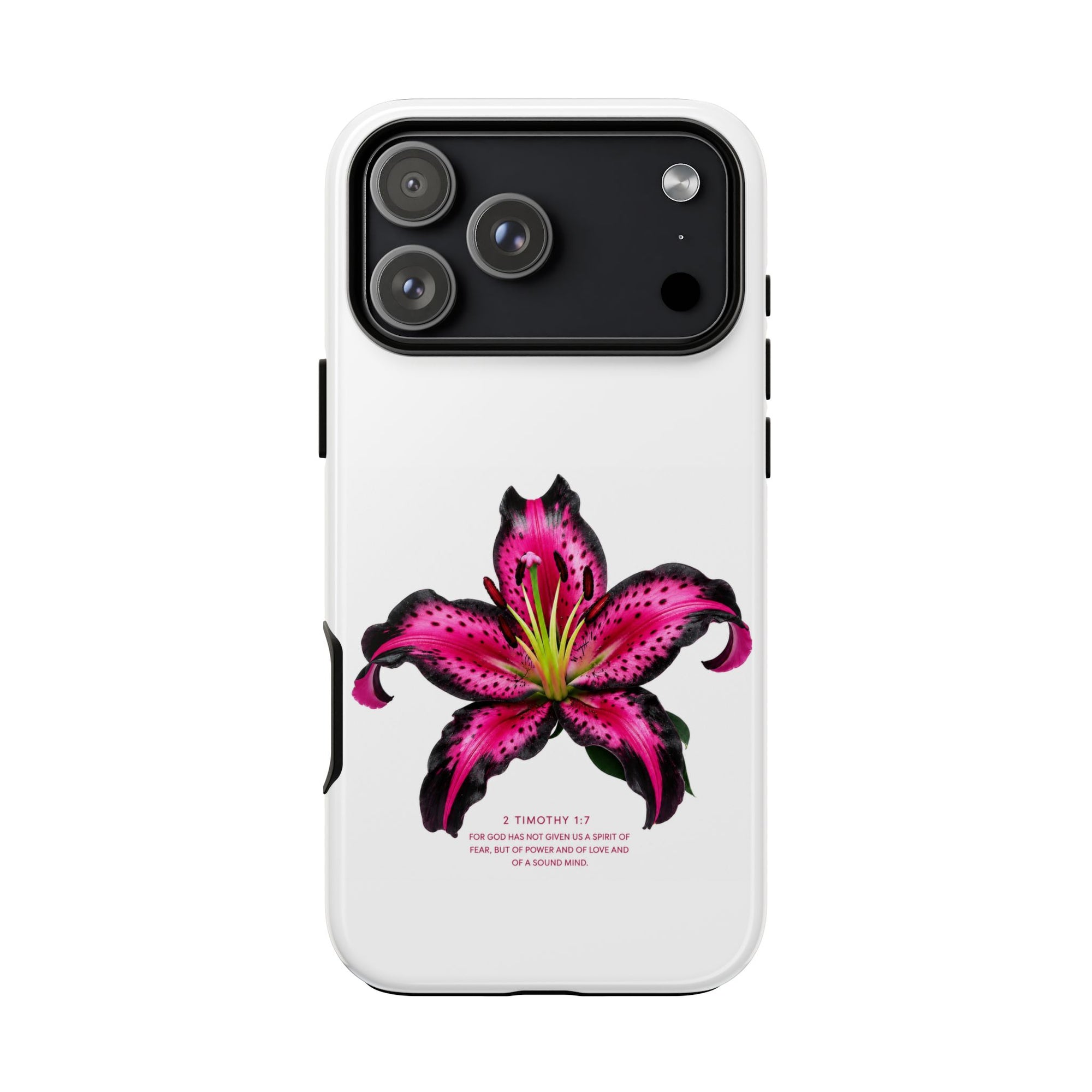 Pink Lily Christian iPhone Case ✝️ Coquette Faith Aesthetic Bible Verse Phone Case