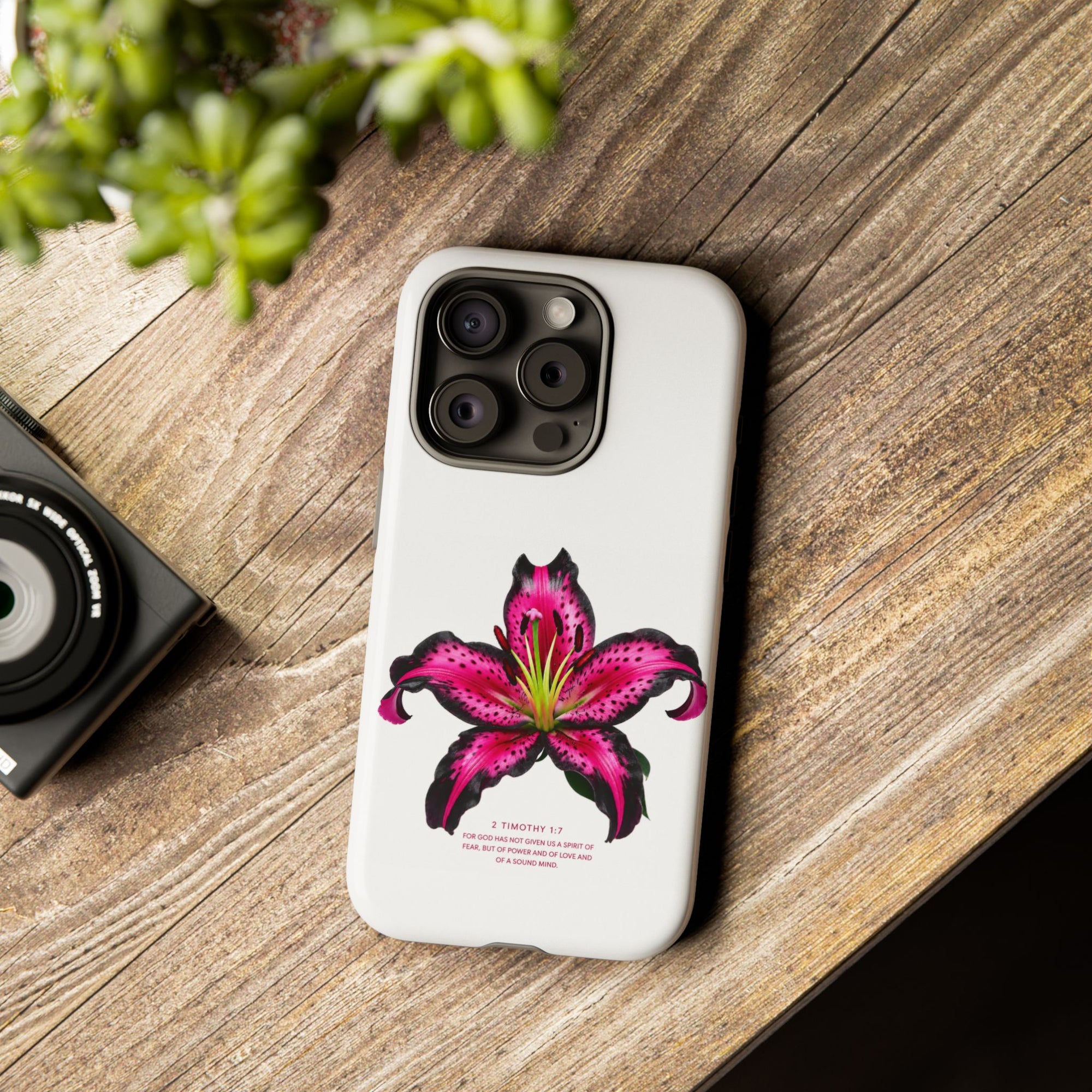 Pink Lily Christian iPhone Case ✝️ Coquette Faith Aesthetic Bible Verse Phone Case