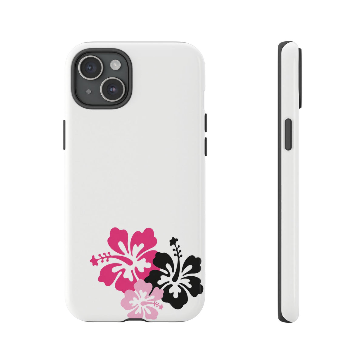 Y2K Hibiscus Floral White Phone Case | Cute Coquette Tropical iPhone Case | Glossy Protective Girly Cover| dejavuu