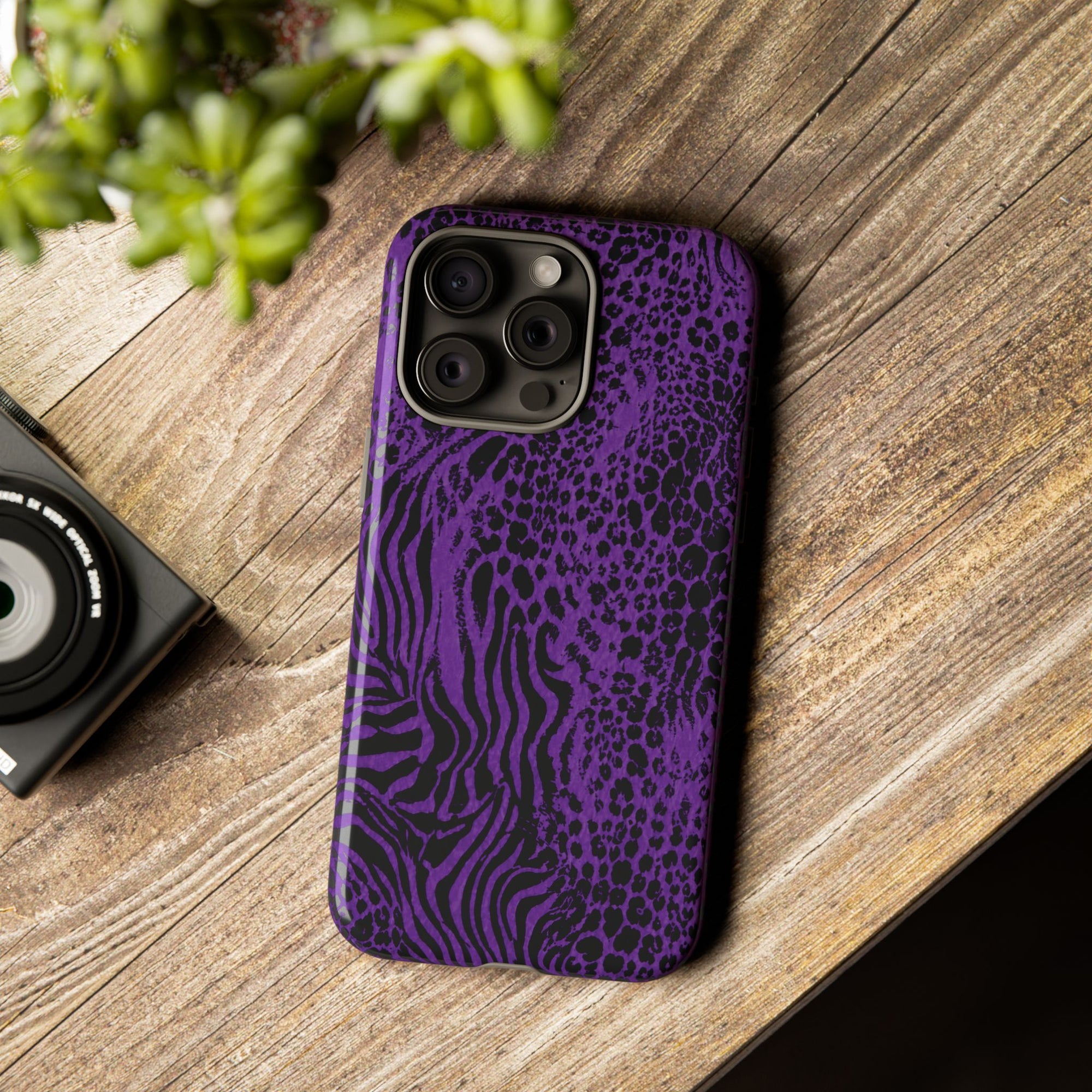 Dark Purple Mob Wife Phone Case | Y2K Animal Print iPhone Cover