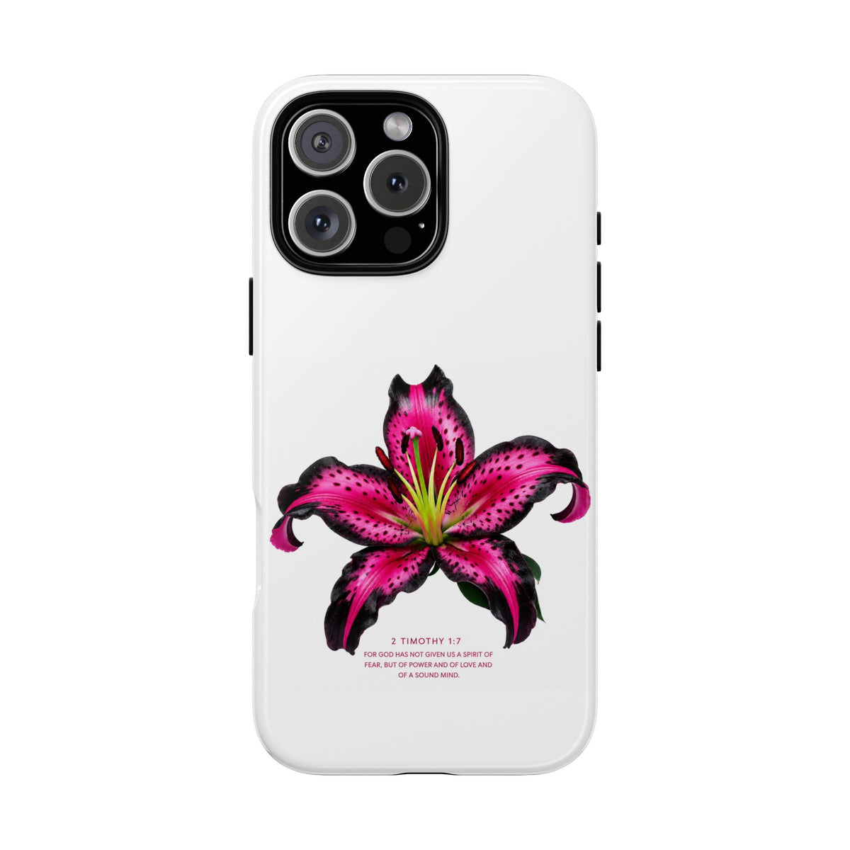 Pink Lily Christian iPhone Case ✝️ Coquette Faith Aesthetic Bible Verse Phone Case