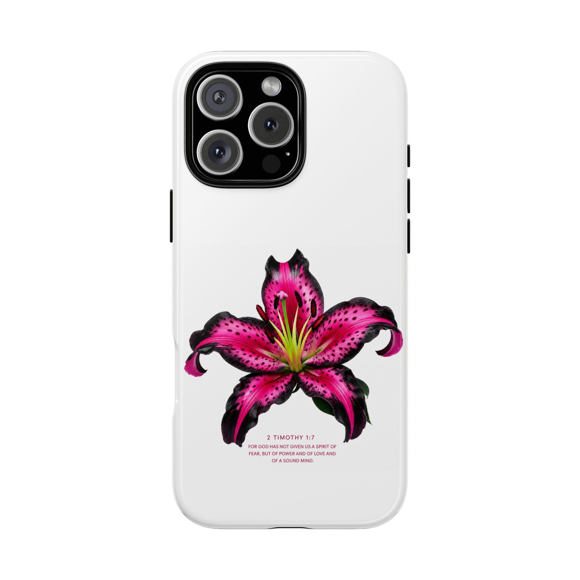 Pink Lily Christian iPhone Case ✝️ Coquette Faith Aesthetic Bible Verse Phone Case