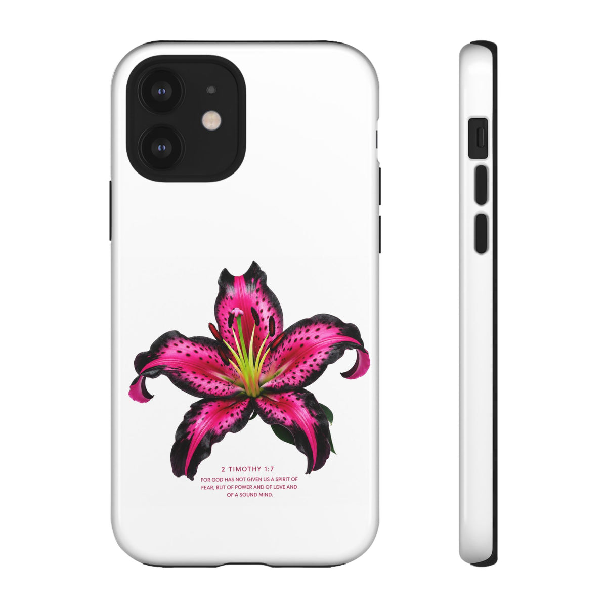 Pink Lily Christian iPhone Case ✝️ Coquette Faith Aesthetic Bible Verse Phone Case