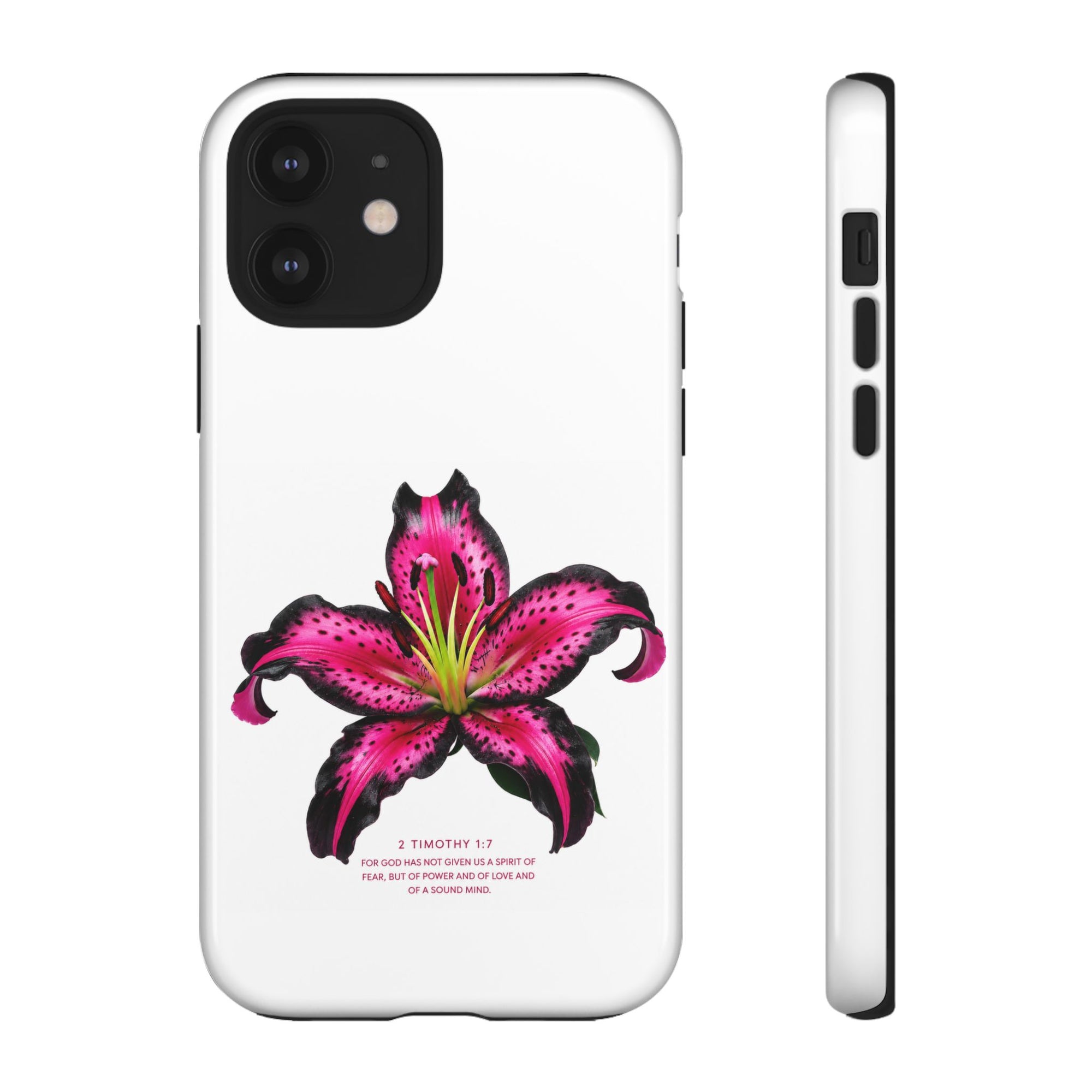 Pink Lily Christian iPhone Case ✝️ Coquette Faith Aesthetic Bible Verse Phone Case