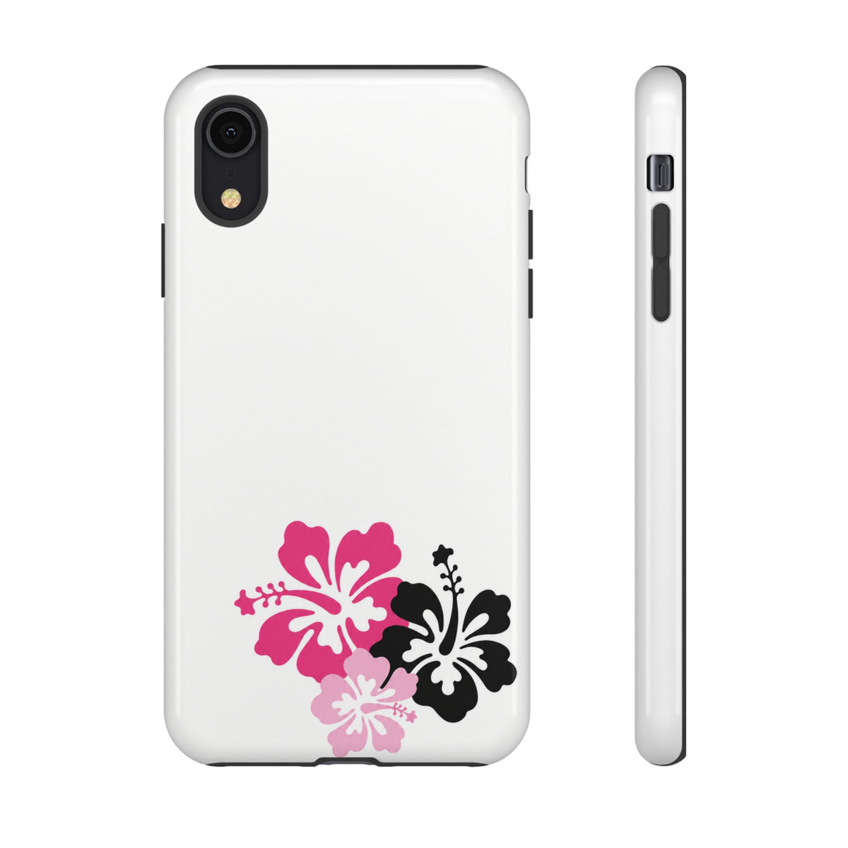 Y2K Hibiscus Floral White Phone Case | Cute Coquette Tropical iPhone Case | Glossy Protective Girly Cover| dejavuu