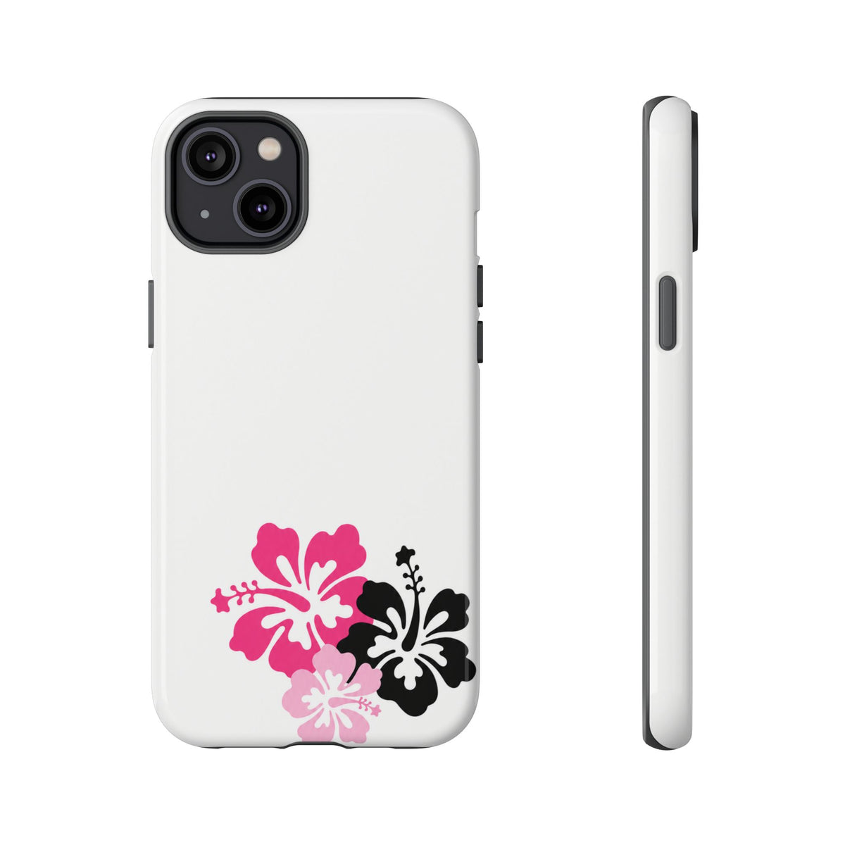 Y2K Hibiscus Floral White Phone Case | Cute Coquette Tropical iPhone Case | Glossy Protective Girly Cover| dejavuu