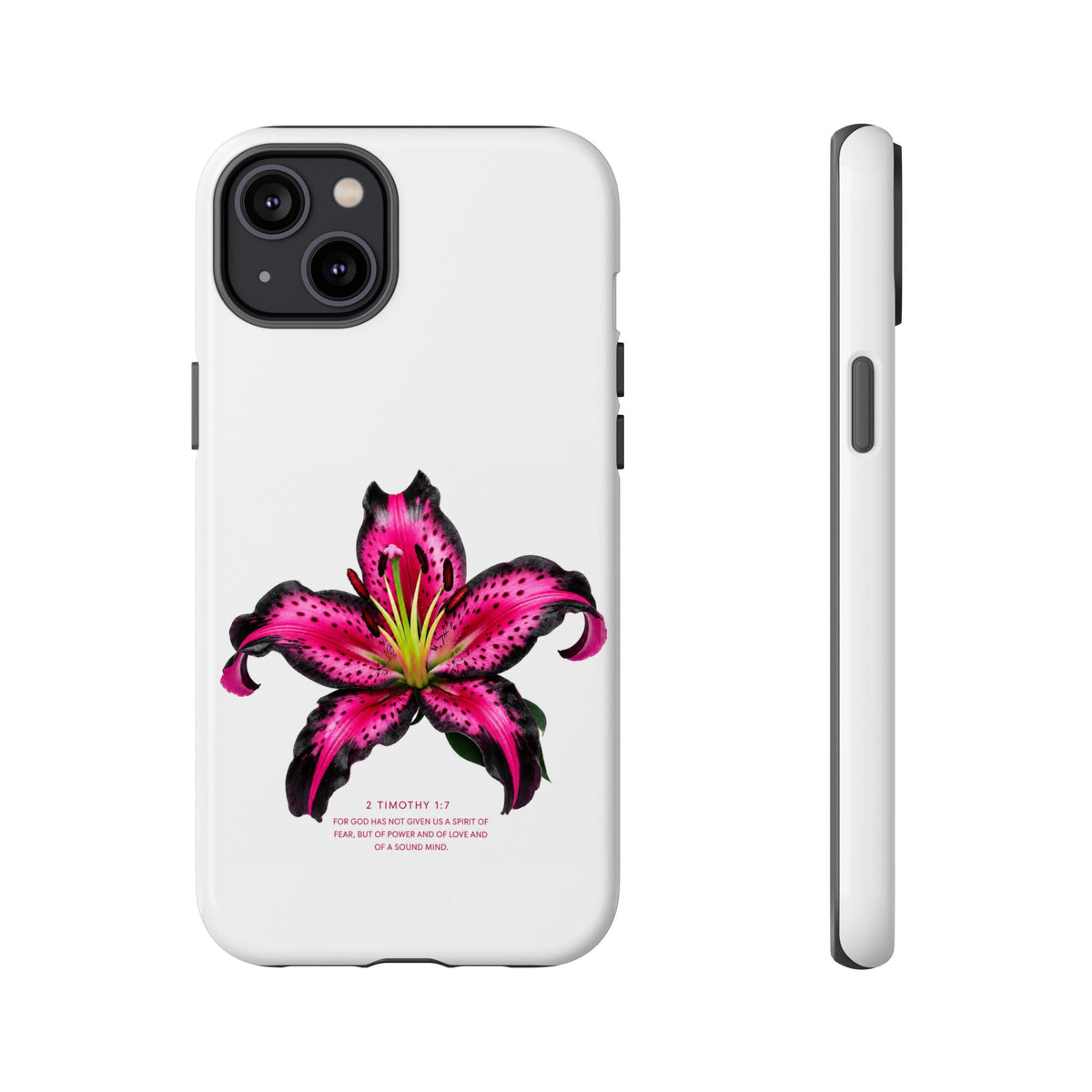 Pink Lily Christian iPhone Case ✝️ Coquette Faith Aesthetic Bible Verse Phone Case