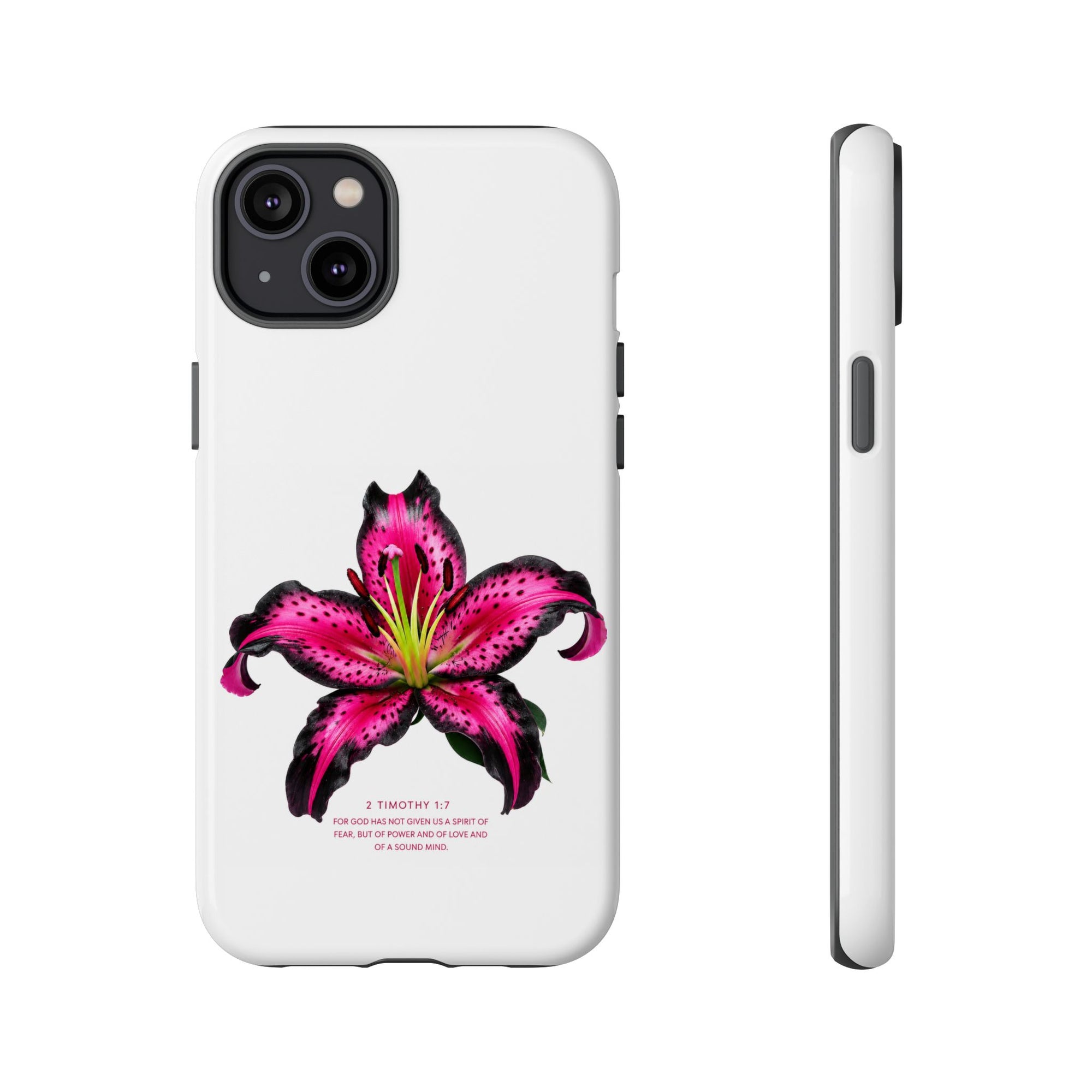 Pink Lily Christian iPhone Case ✝️ Coquette Faith Aesthetic Bible Verse Phone Case