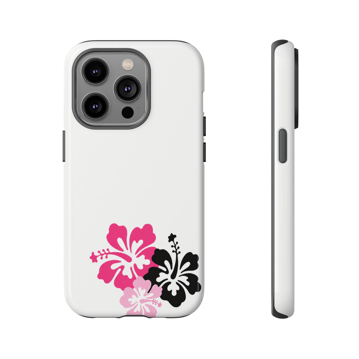 Y2K Hibiscus Floral White Phone Case | Cute Coquette Tropical iPhone Case | Glossy Protective Girly Cover| dejavuu