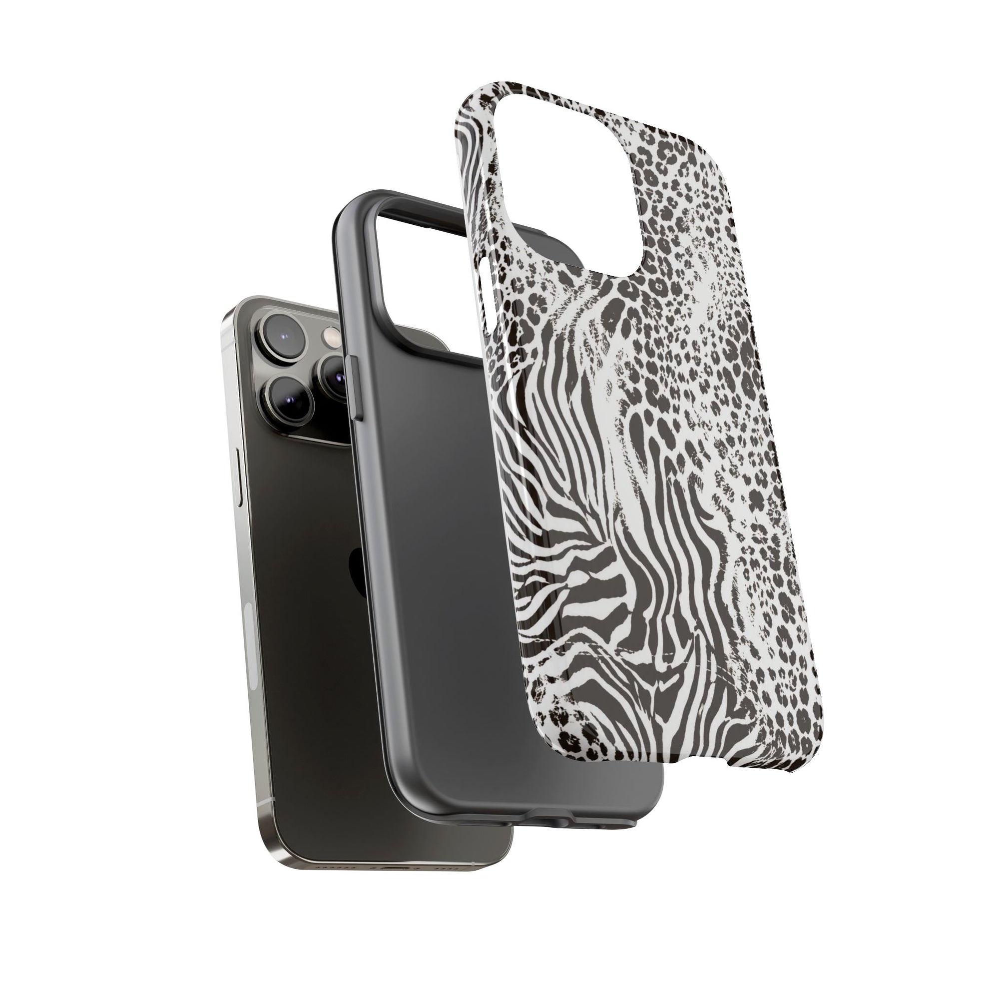 Y2K Mob Wife Zebra Leopard iPhone Case | Glossy IT Girl Aesthetic Phone Cover