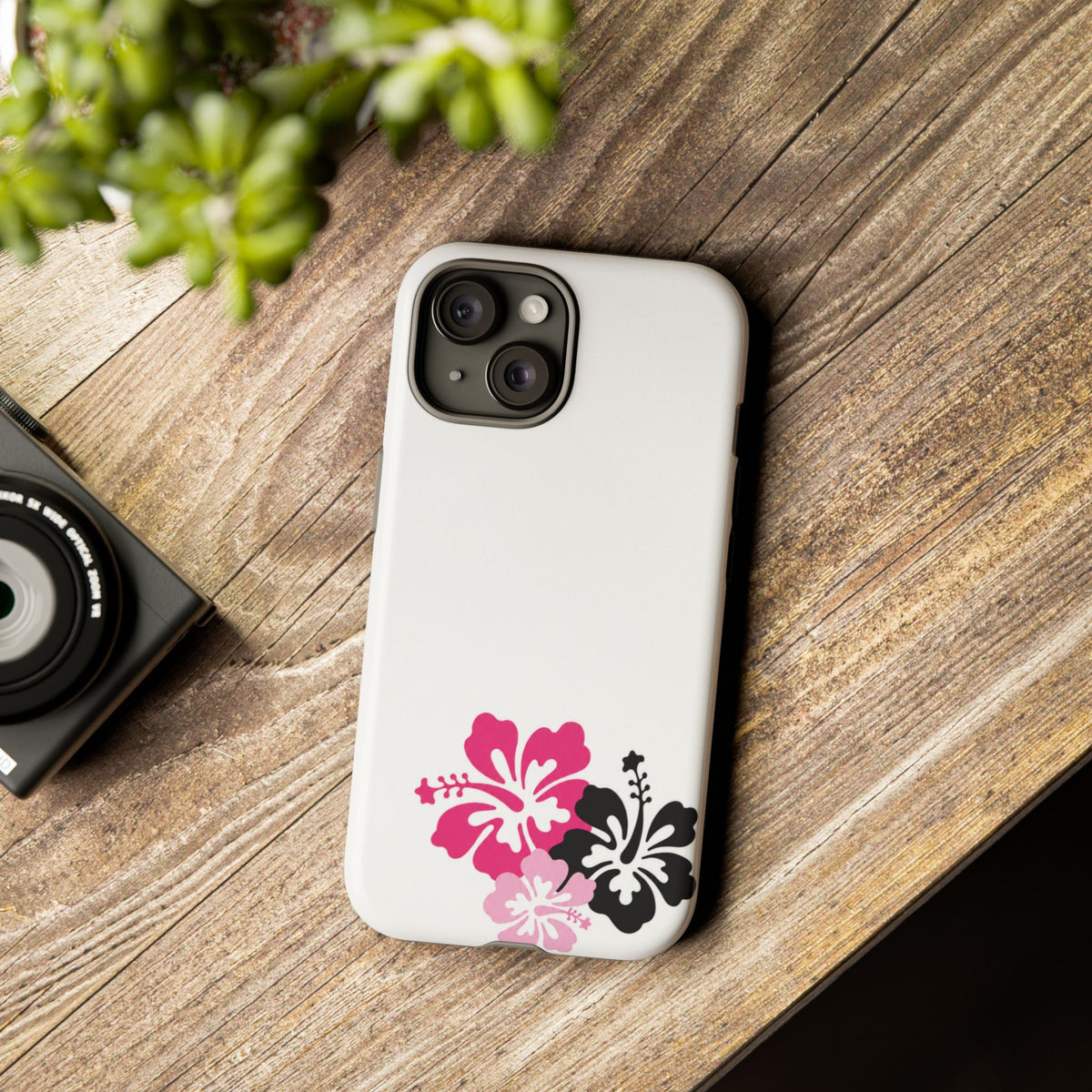 Y2K Hibiscus Floral White Phone Case | Cute Coquette Tropical iPhone Case | Glossy Protective Girly Cover| dejavuu