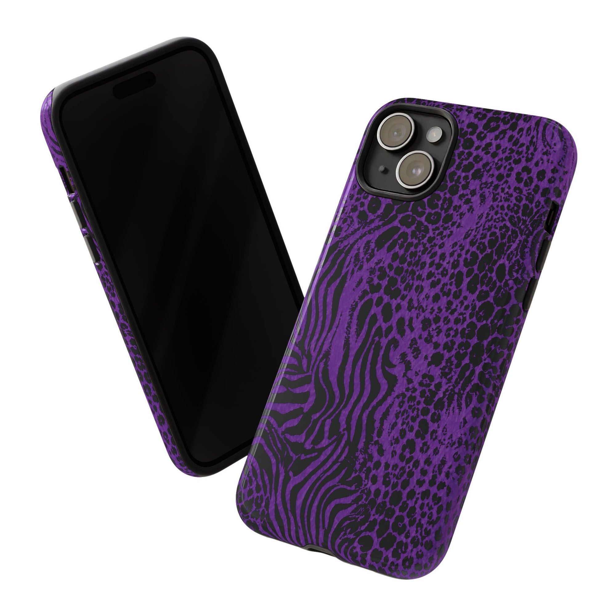 Dark Purple Mob Wife Phone Case | Y2K Animal Print iPhone Cover
