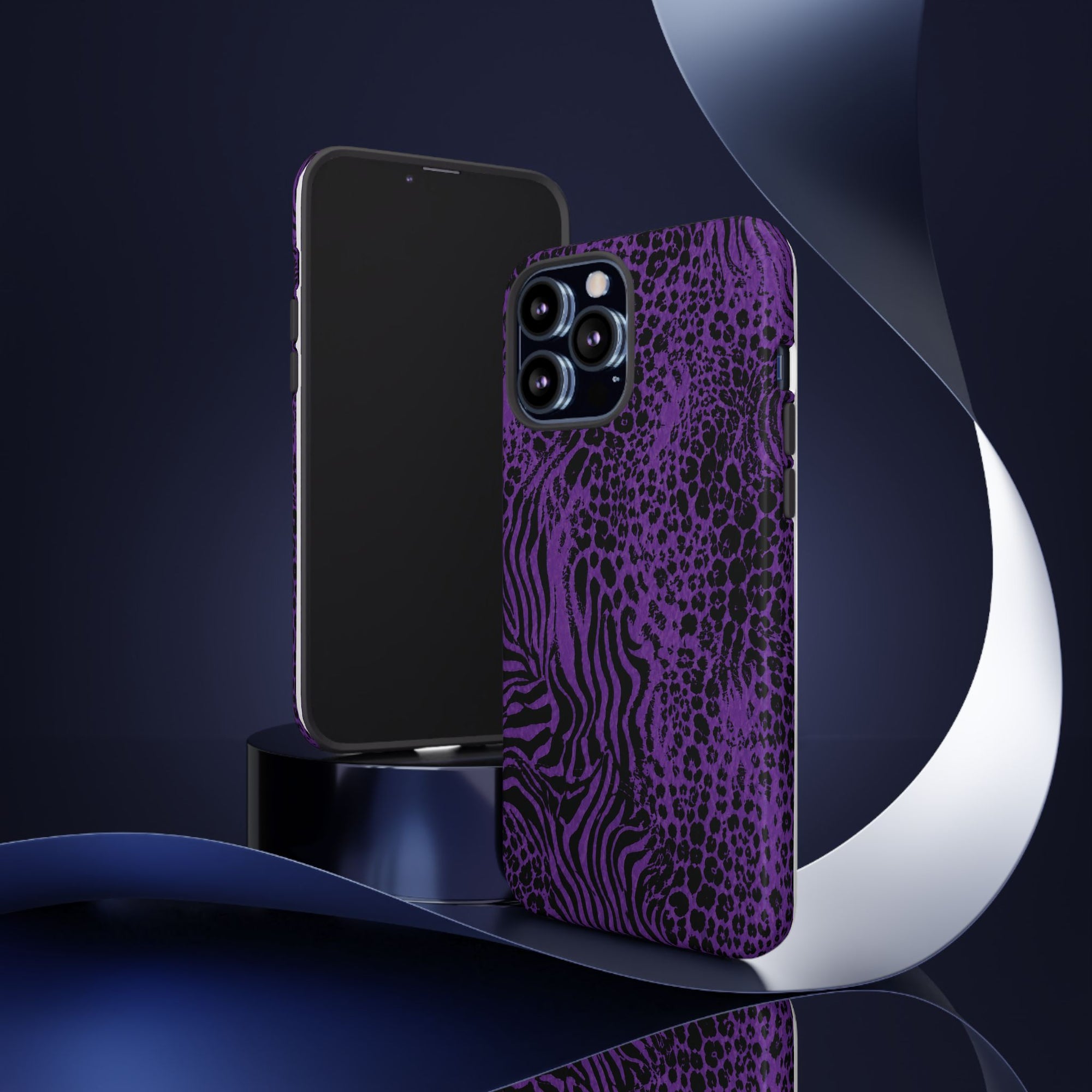 Dark Purple Mob Wife Phone Case | Y2K Animal Print iPhone Cover