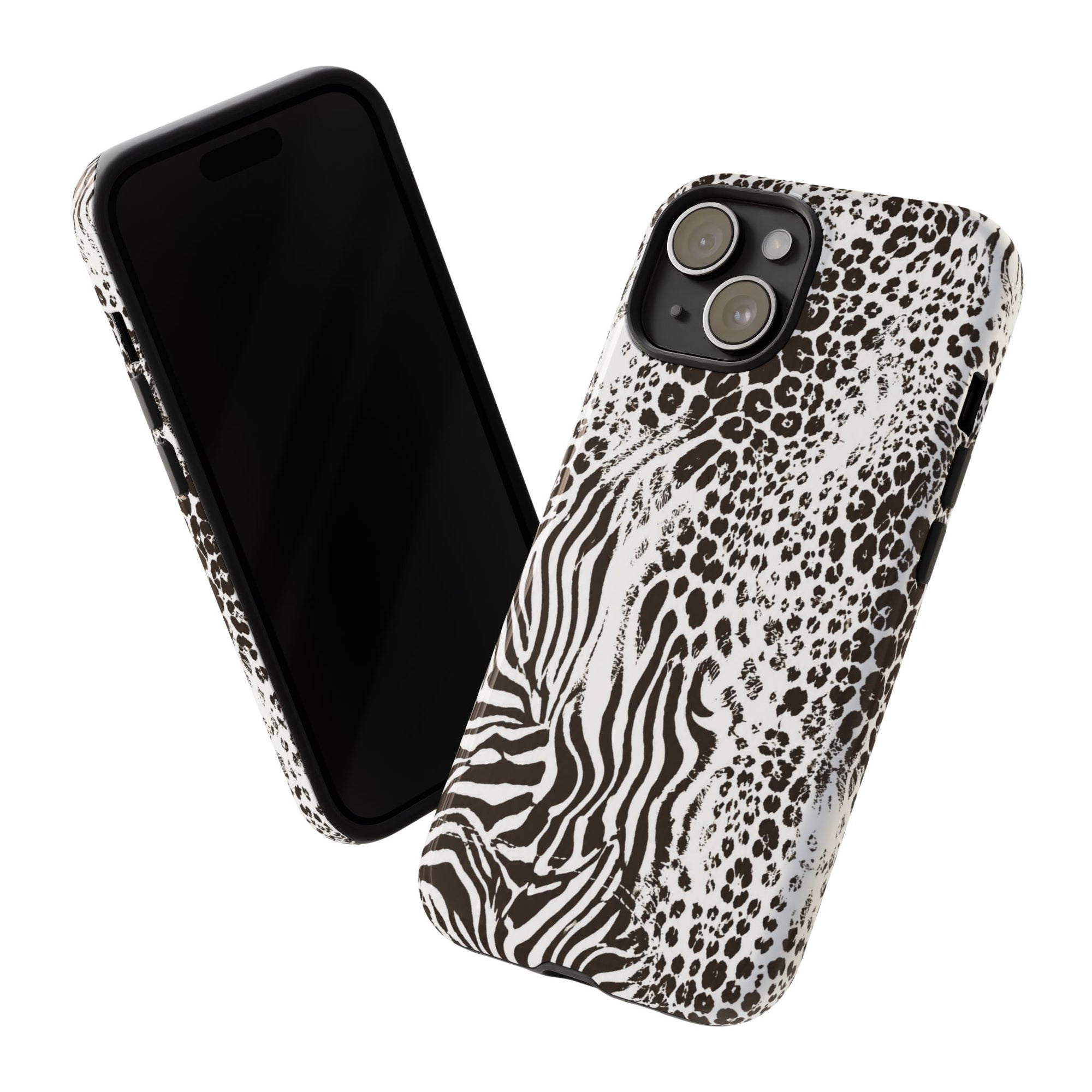 Y2K Mob Wife Zebra Leopard iPhone Case | Glossy IT Girl Aesthetic Phone Cover