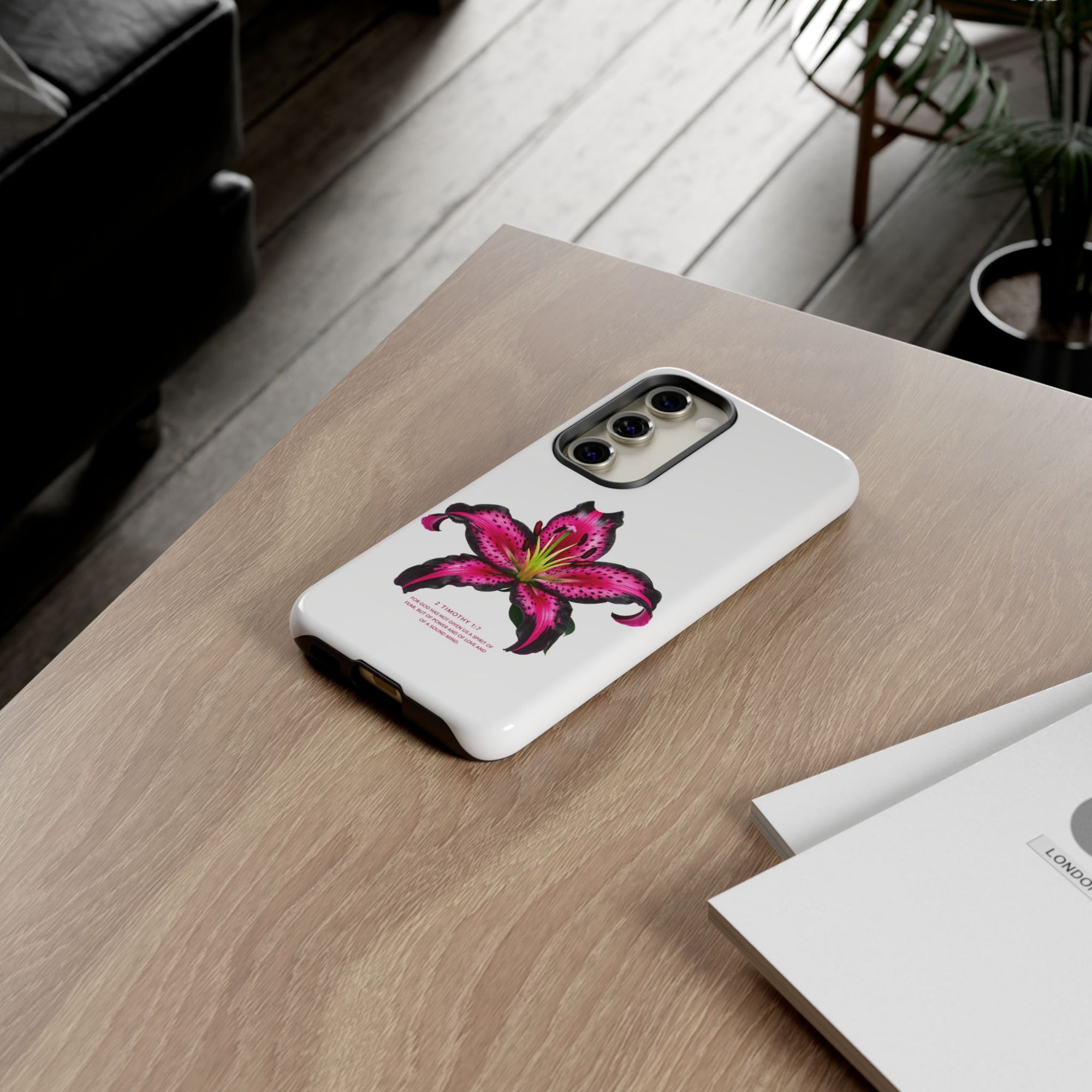 Pink Lily Christian iPhone Case ✝️ Coquette Faith Aesthetic Bible Verse Phone Case
