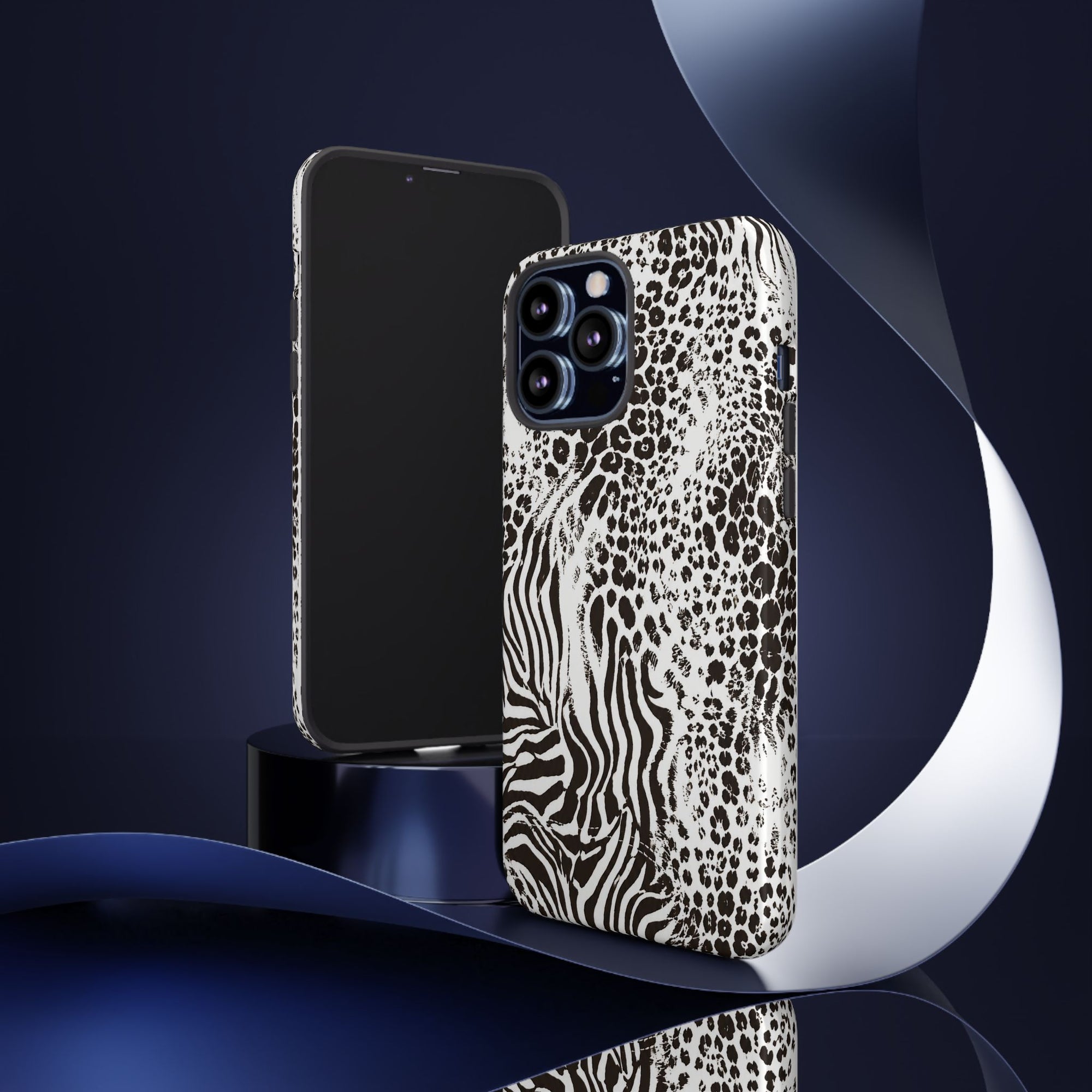Y2K Mob Wife Zebra Leopard iPhone Case | Glossy IT Girl Aesthetic Phone Cover