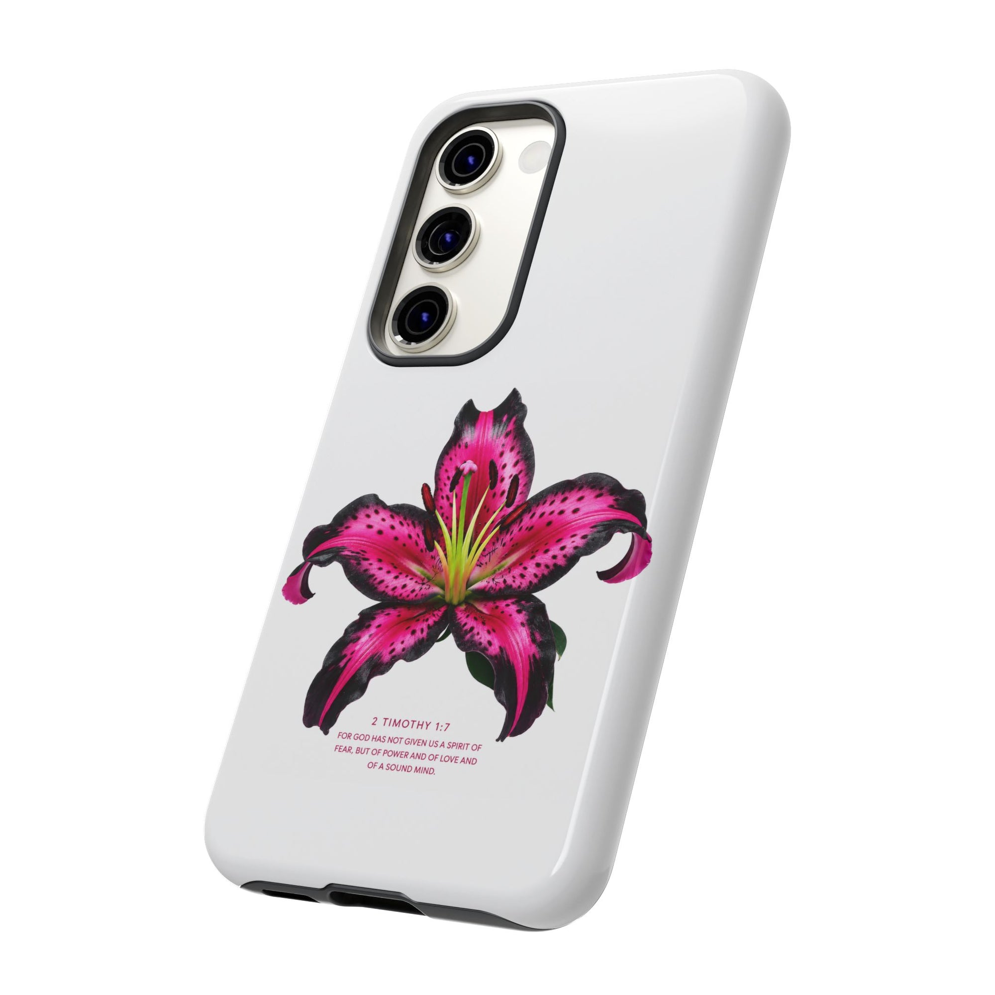 Pink Lily Christian iPhone Case ✝️ Coquette Faith Aesthetic Bible Verse Phone Case