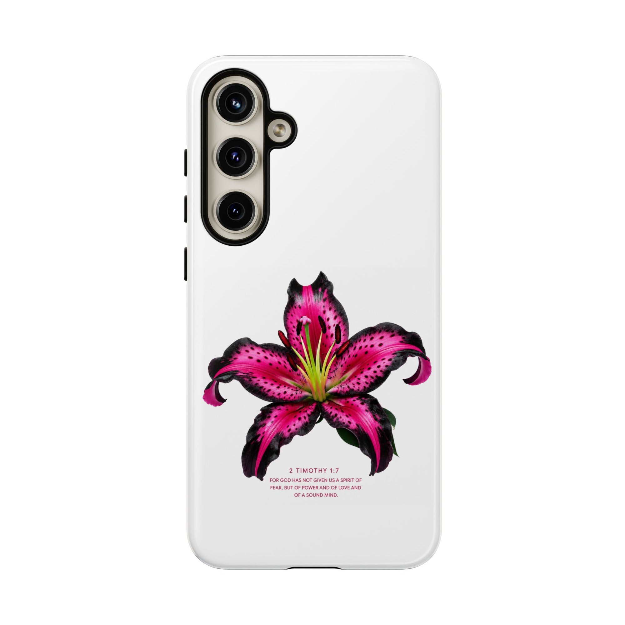 Pink Lily Christian iPhone Case ✝️ Coquette Faith Aesthetic Bible Verse Phone Case
