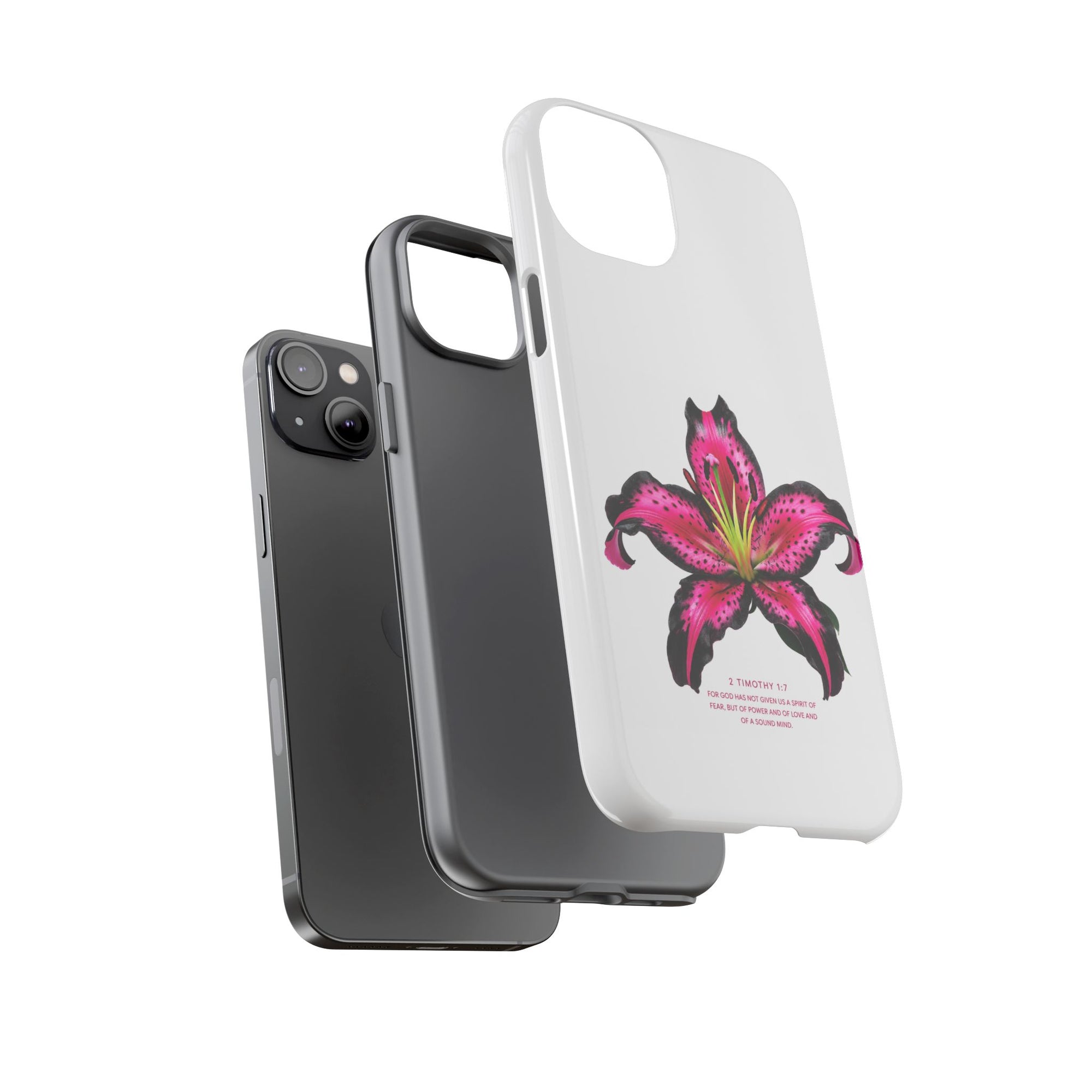 Pink Lily Christian iPhone Case ✝️ Coquette Faith Aesthetic Bible Verse Phone Case
