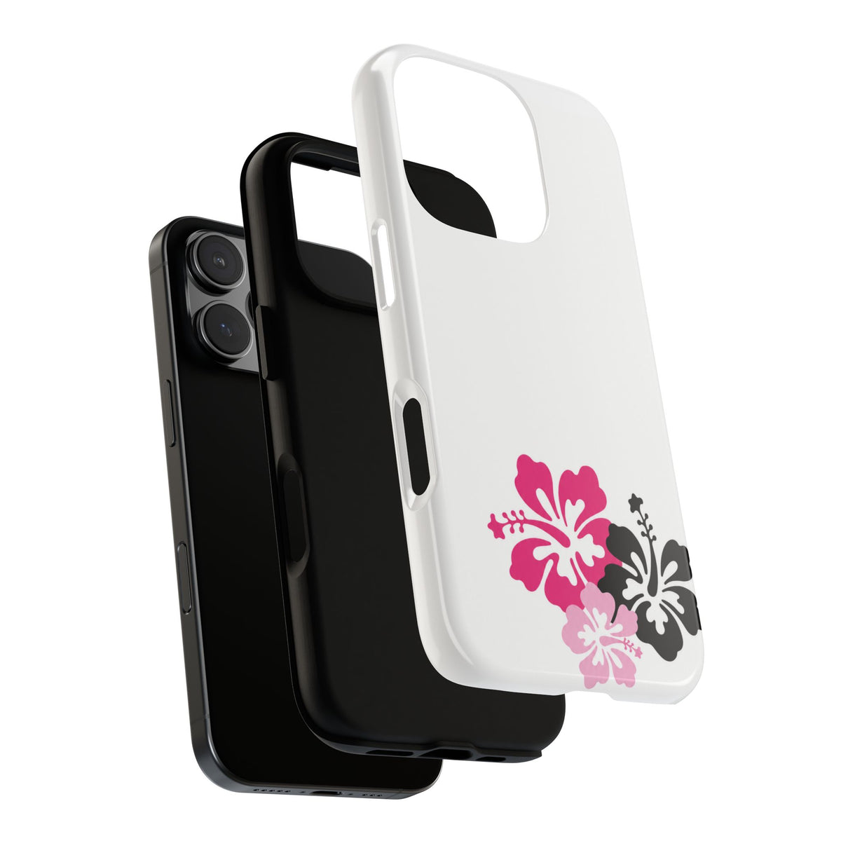 Y2K Hibiscus Floral White Phone Case | Cute Coquette Tropical iPhone Case | Glossy Protective Girly Cover| dejavuu