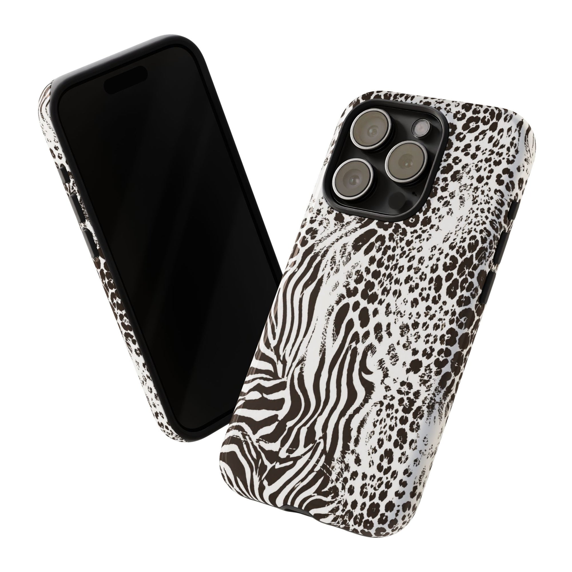 Y2K Mob Wife Zebra Leopard iPhone Case | Glossy IT Girl Aesthetic Phone Cover