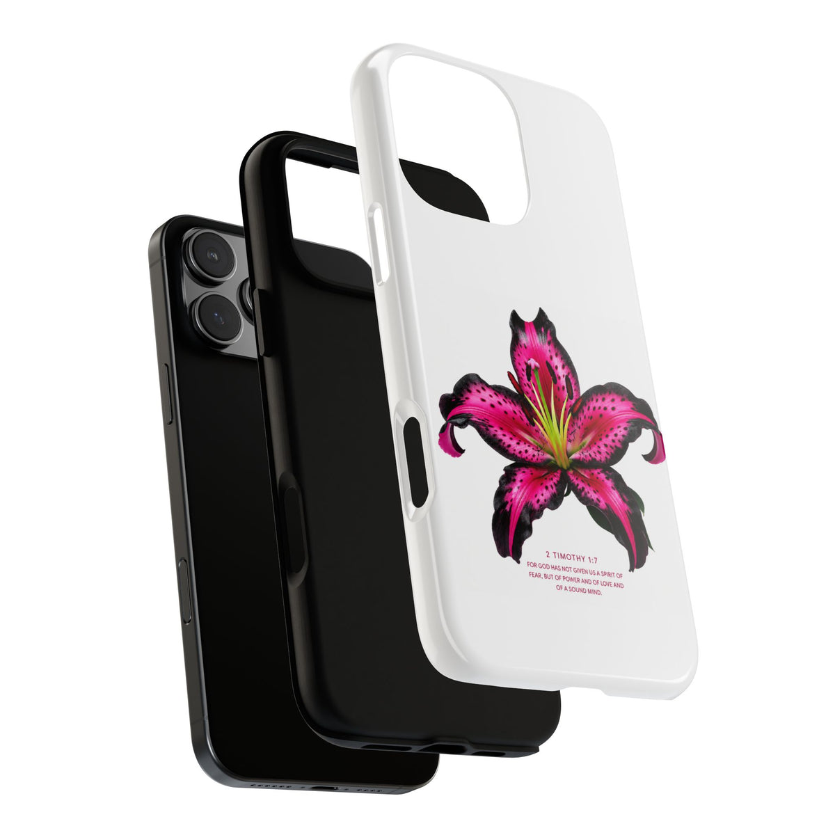 Pink Lily Christian iPhone Case ✝️ Coquette Faith Aesthetic Bible Verse Phone Case