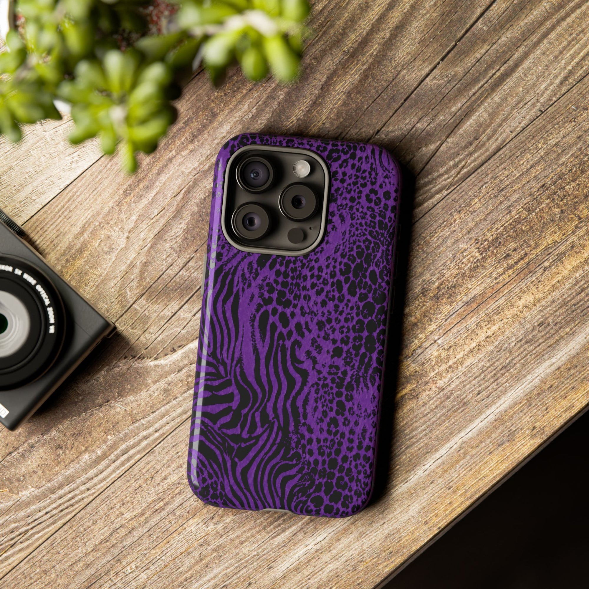 Dark Purple Mob Wife Phone Case | Y2K Animal Print iPhone Cover