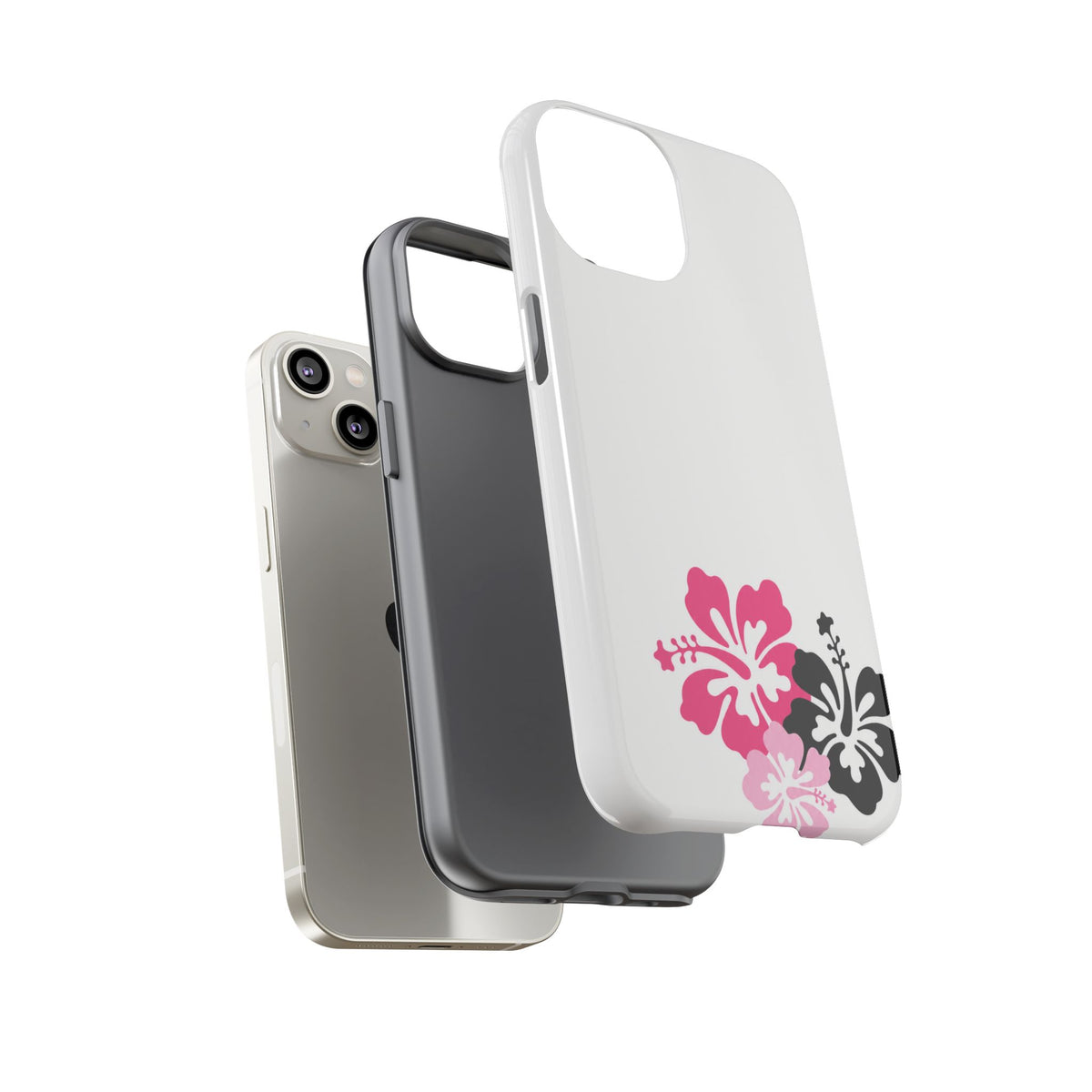 Y2K Hibiscus Floral White Phone Case | Cute Coquette Tropical iPhone Case | Glossy Protective Girly Cover| dejavuu