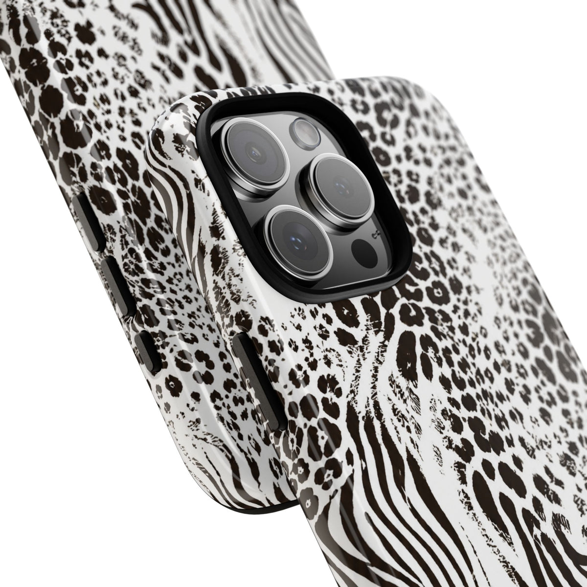 Y2K Mob Wife Zebra Leopard iPhone Case | Glossy IT Girl Aesthetic Phone Cover