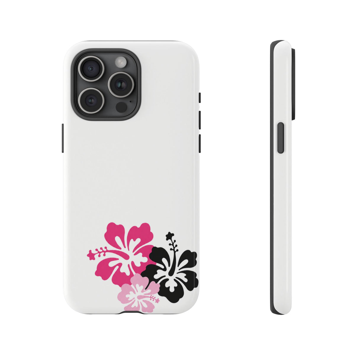 Y2K Hibiscus Floral White Phone Case | Cute Coquette Tropical iPhone Case | Glossy Protective Girly Cover| dejavuu